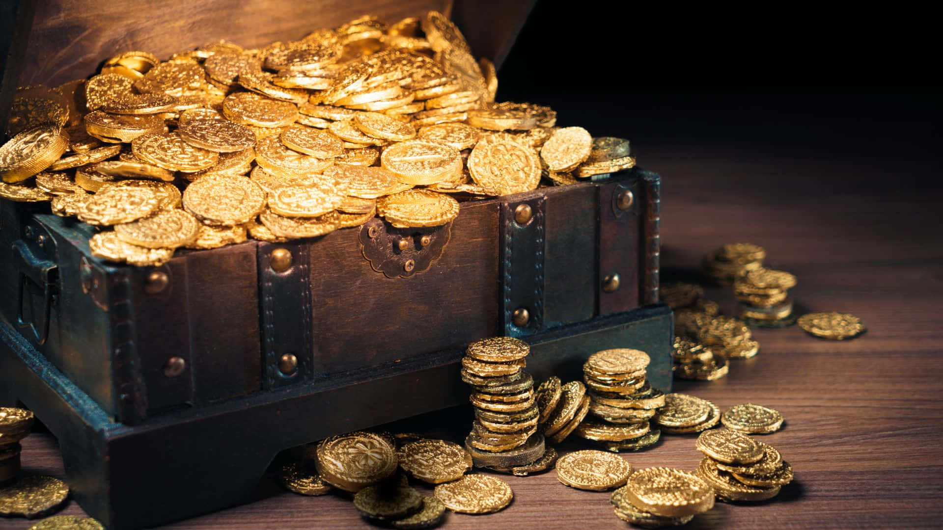1920x1080 Download Treasure Chest Fullof Gold Coins Wallpaper