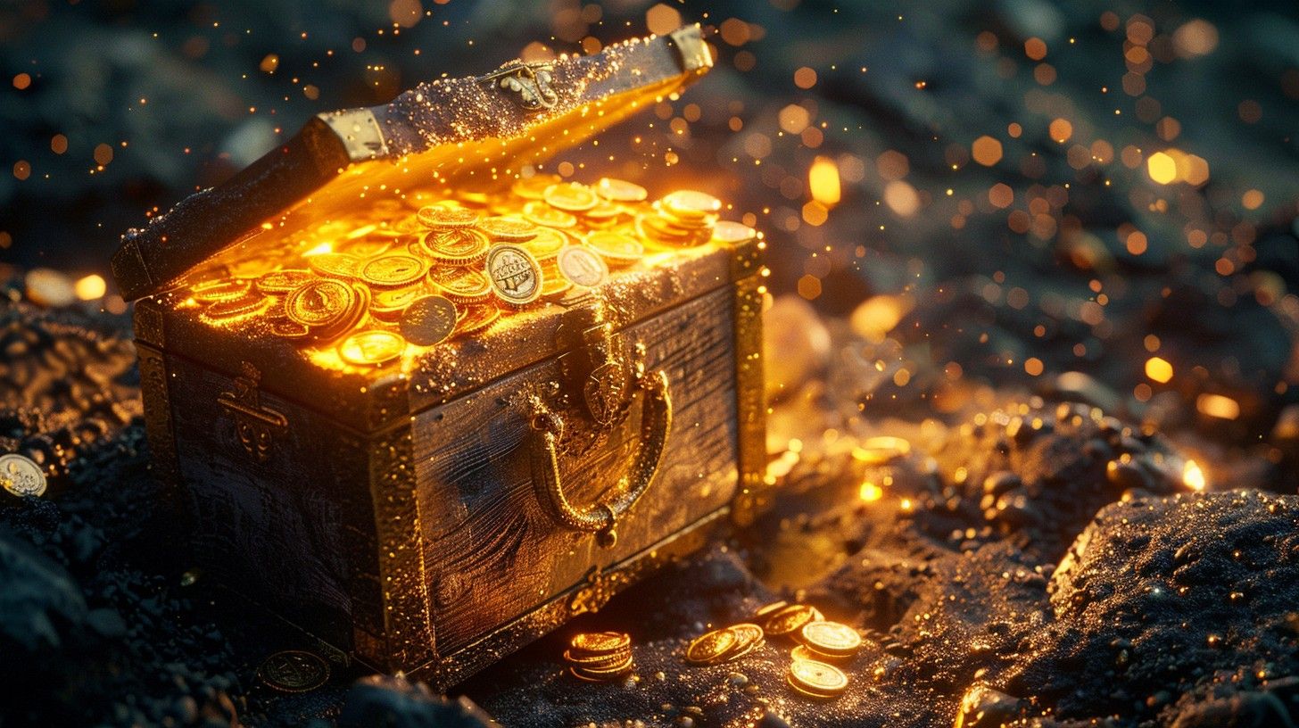 1456x816 Download Glowing Treasure Chest Image, Chest, Gold
