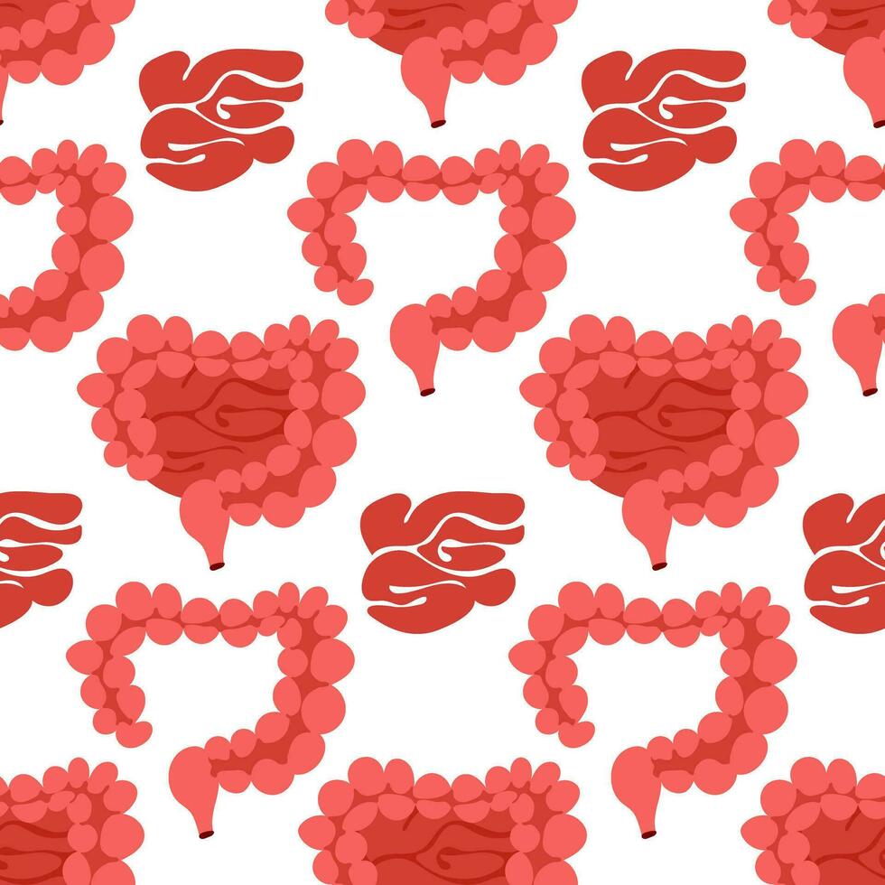 980x980 Pattern with small and large intestine. Congenital colon disease caused by the absence of nerve cells