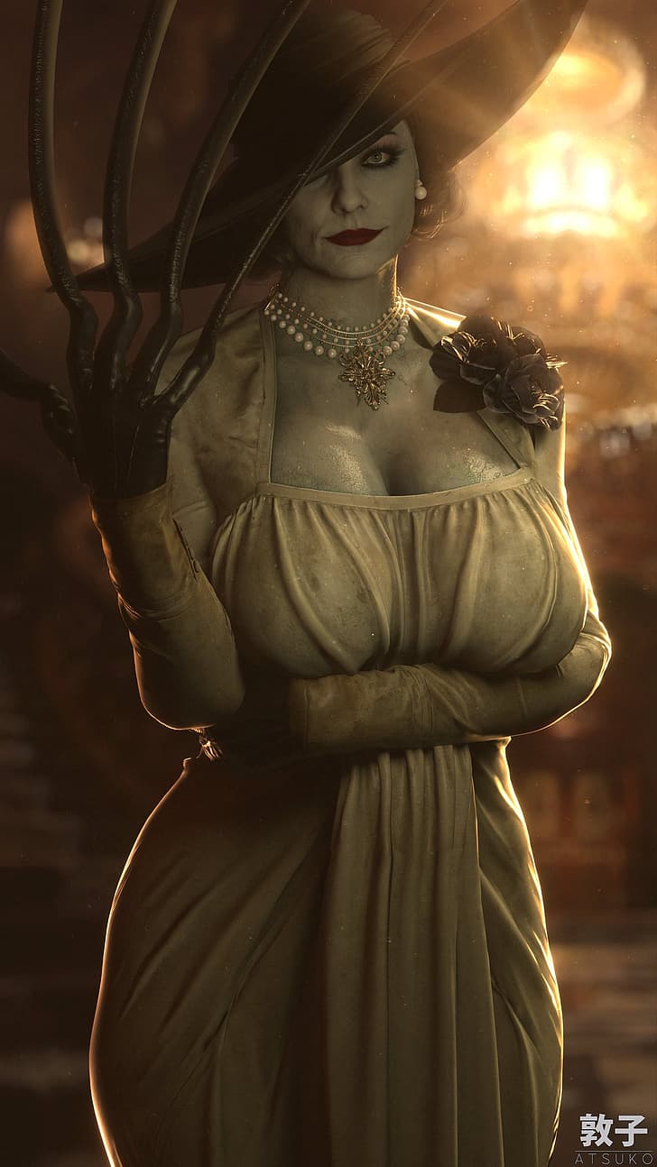 728x1294 Lady dimitrescu 1080P, 2K, 4K, 5K HD wallpaper free download
