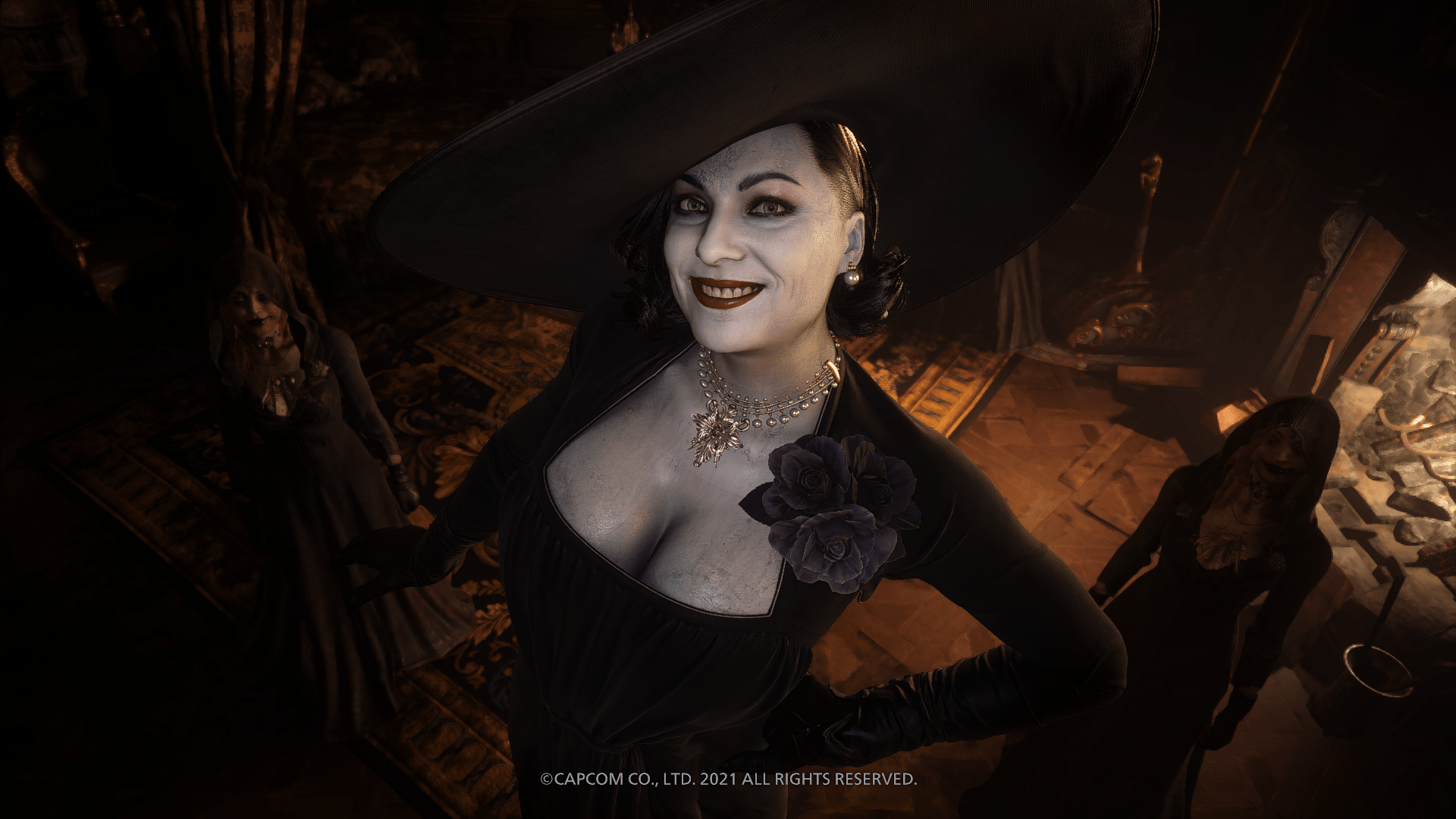1920x1080 Alcina Dimitrescu Black Dress. (Mod by me)