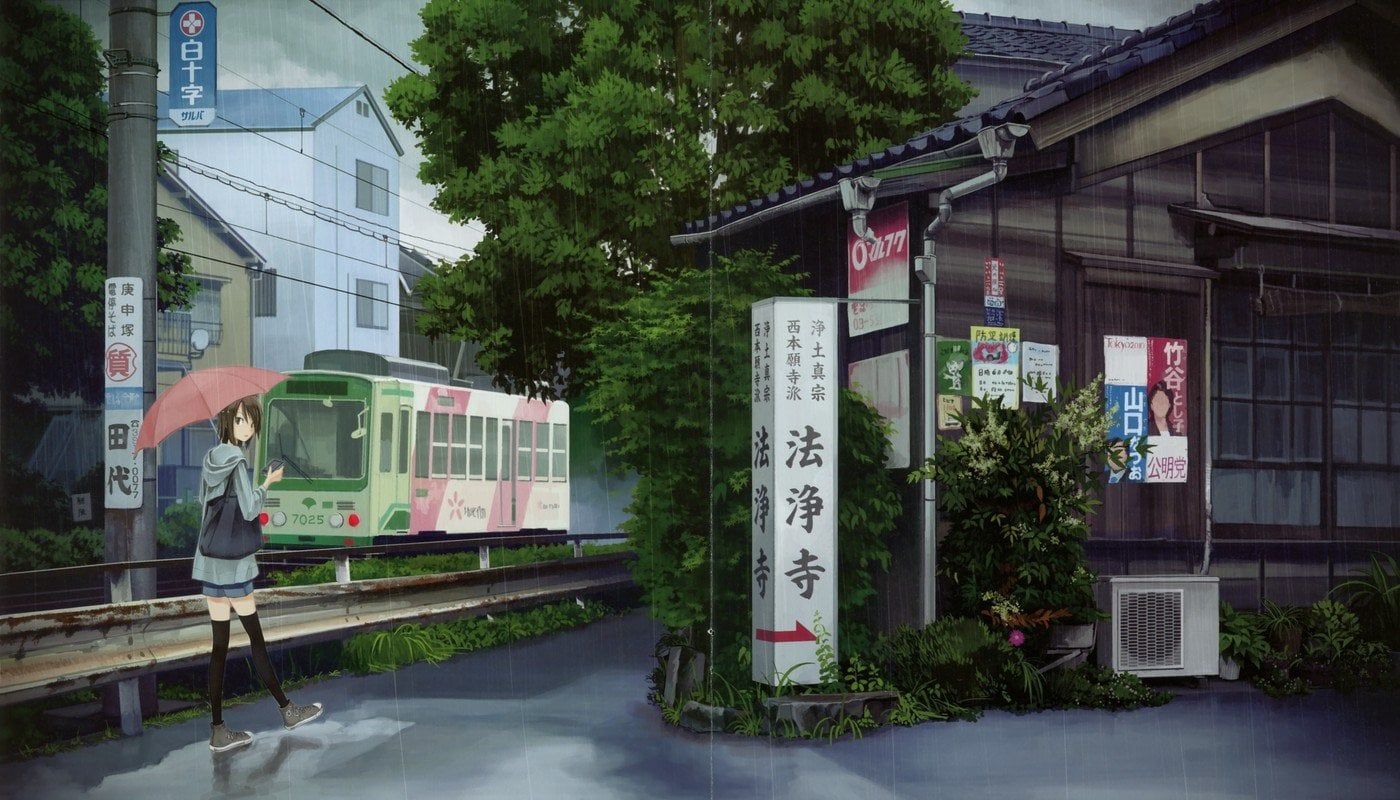 1400x800 Raining Anime Wallpaper [1400x800] Anyone have something similar or in 1920x1080?
