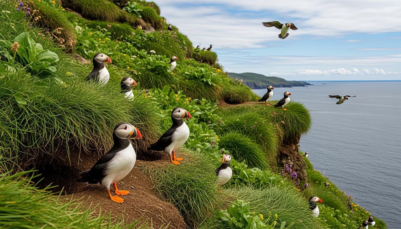 1400x800 Puffin Snorefest. Music of Nature