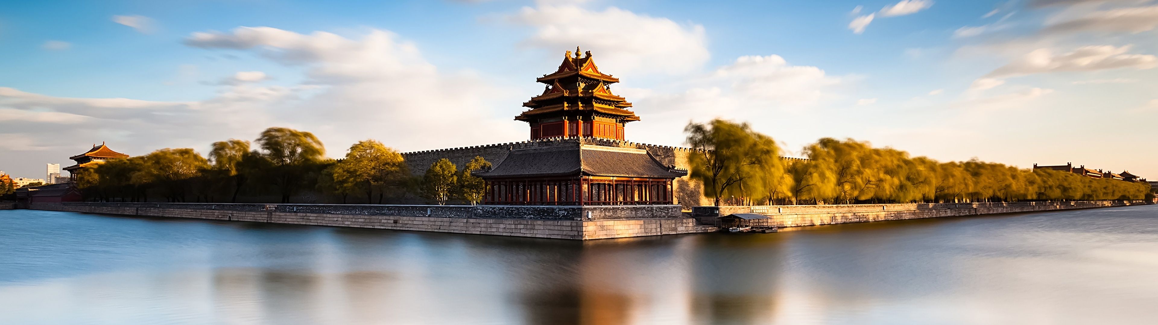 3840x1080 Forbidden City Wallpaper 4K, Beijing, China, Museum, Moat