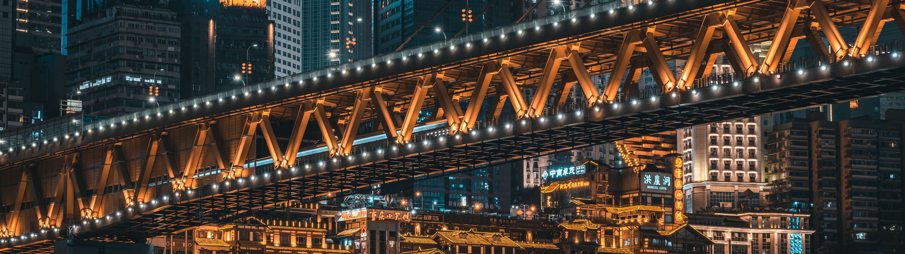 3840x1080 Chongqing Wallpaper 4K, China, City Skyline, Skyscrapers