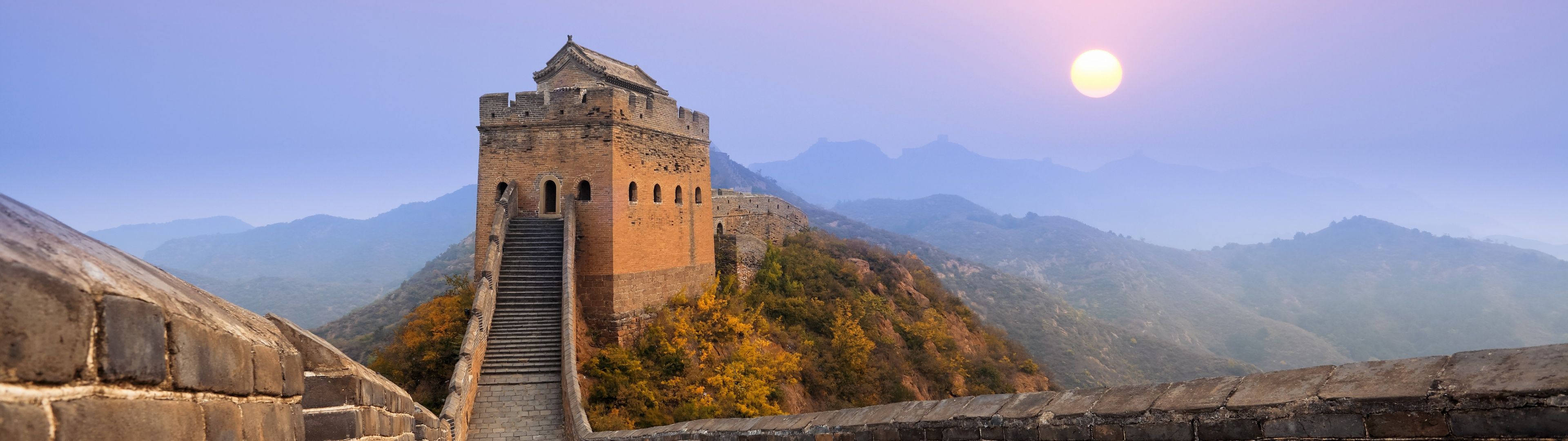 3840x1080 Great Wall of China Wallpaper 4K, Jinshanling, Sunrise, 5K