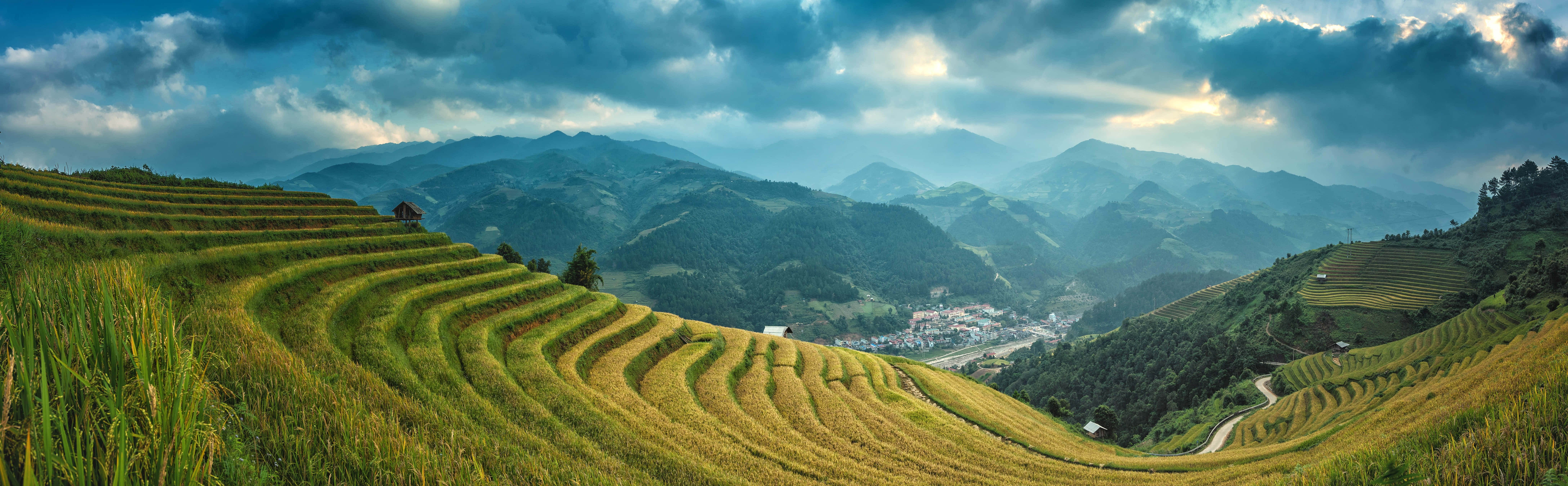 8192x2540 Download Rice Terraces Ultra HD Dual Monitor