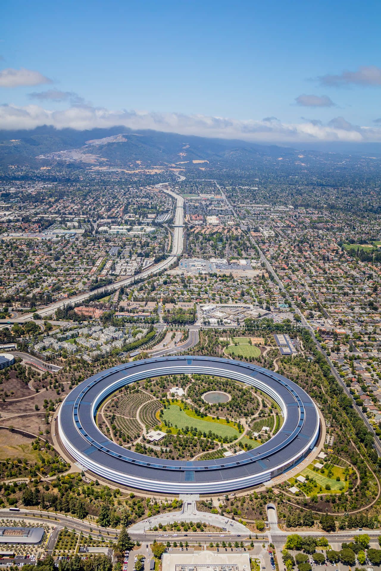 1280x1920 Download Aerial_ View_of_ Apple_ Park_ Cupertino Wallpaper