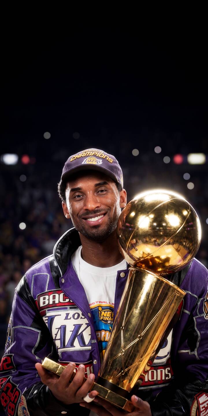 720x1440 Kobe Bryant Trophy 4K Wallpaper
