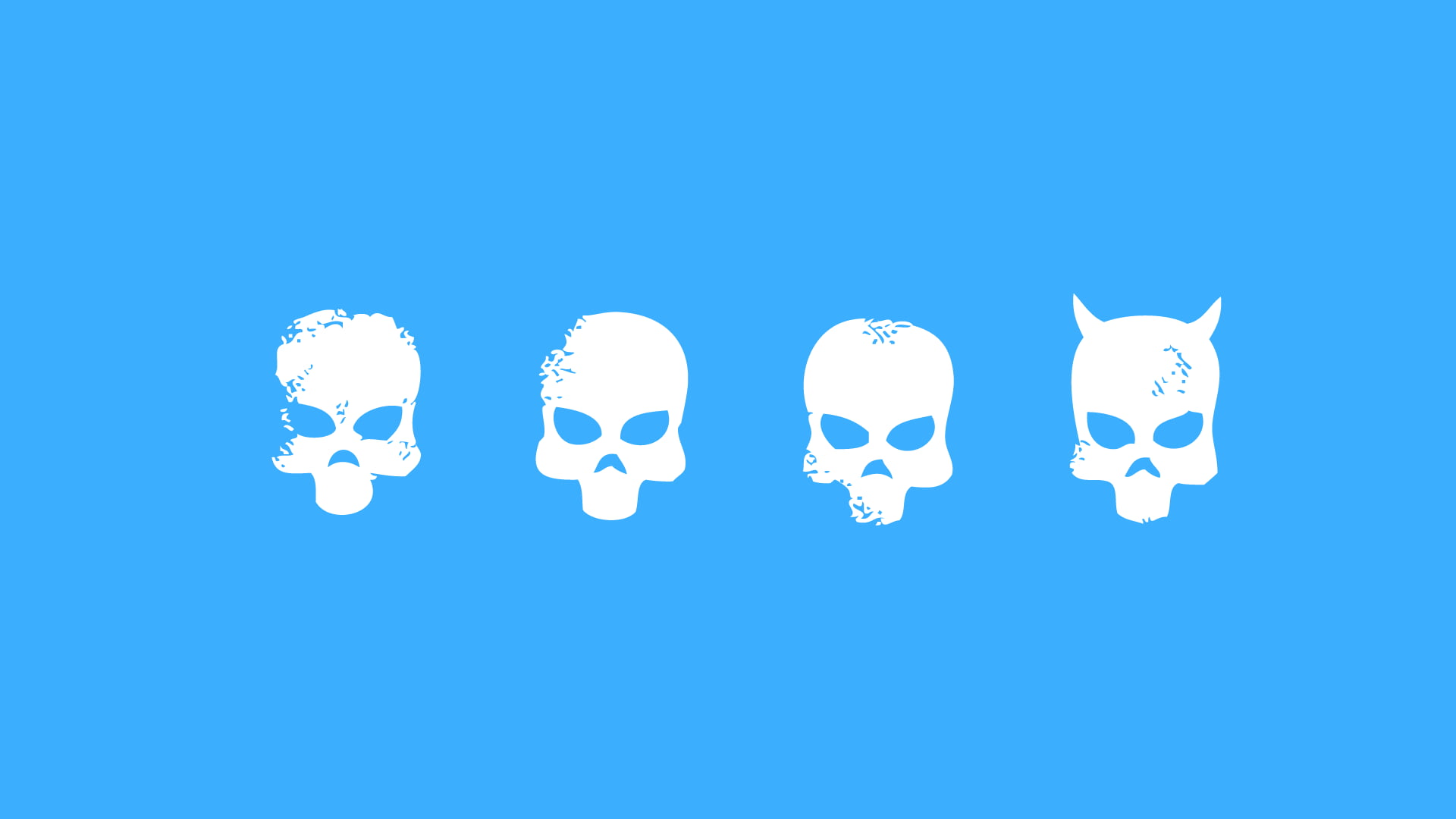 1920x1080 Four white skulls template, Payday deathwish HD wallpaper