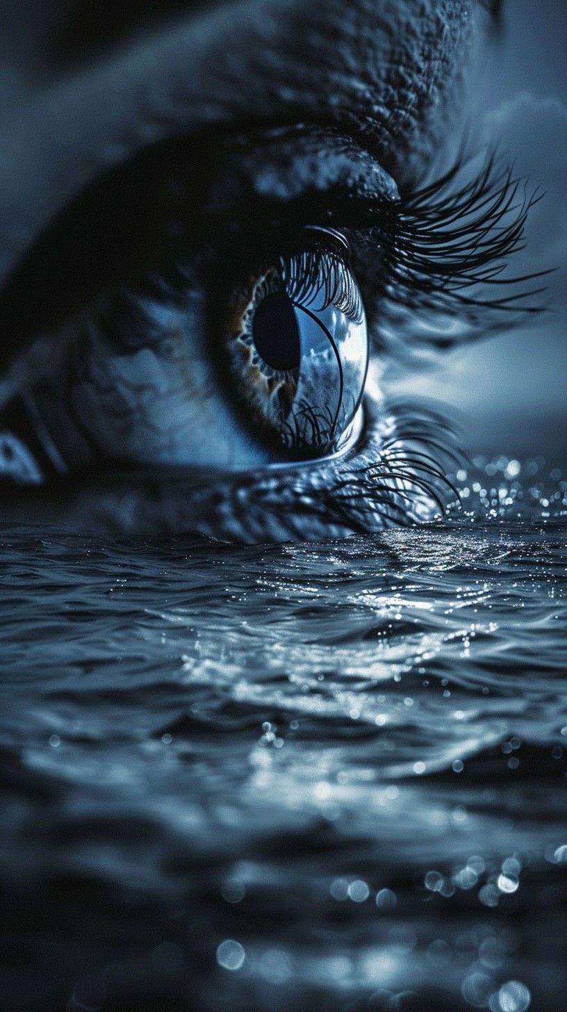 816x1456 Download Reflective Eye Art Image, Water, Reflection
