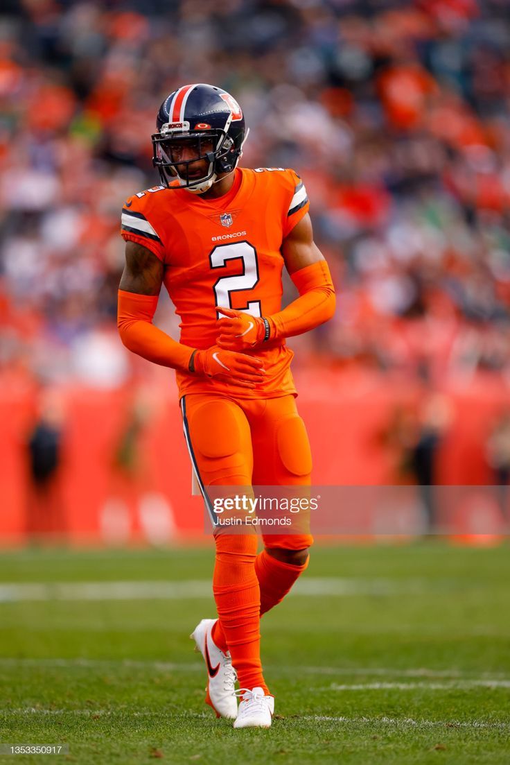 736x1103 Cornerback Pat Surtain II of the Denver Broncos defends on the field. Cornerback drip, Pat