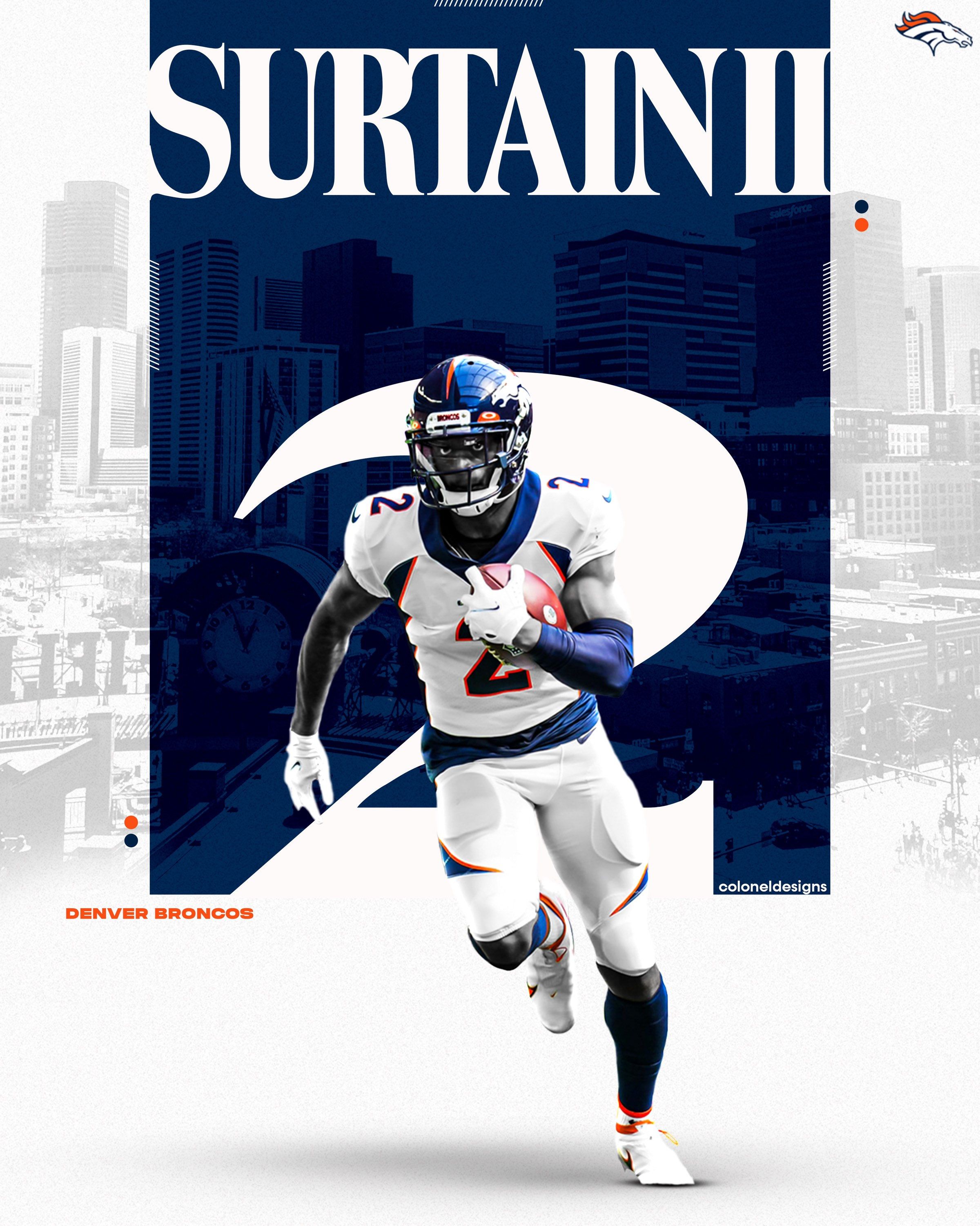 2400x3000 Patrick Surtain II Denver Broncos NFL Football Poster