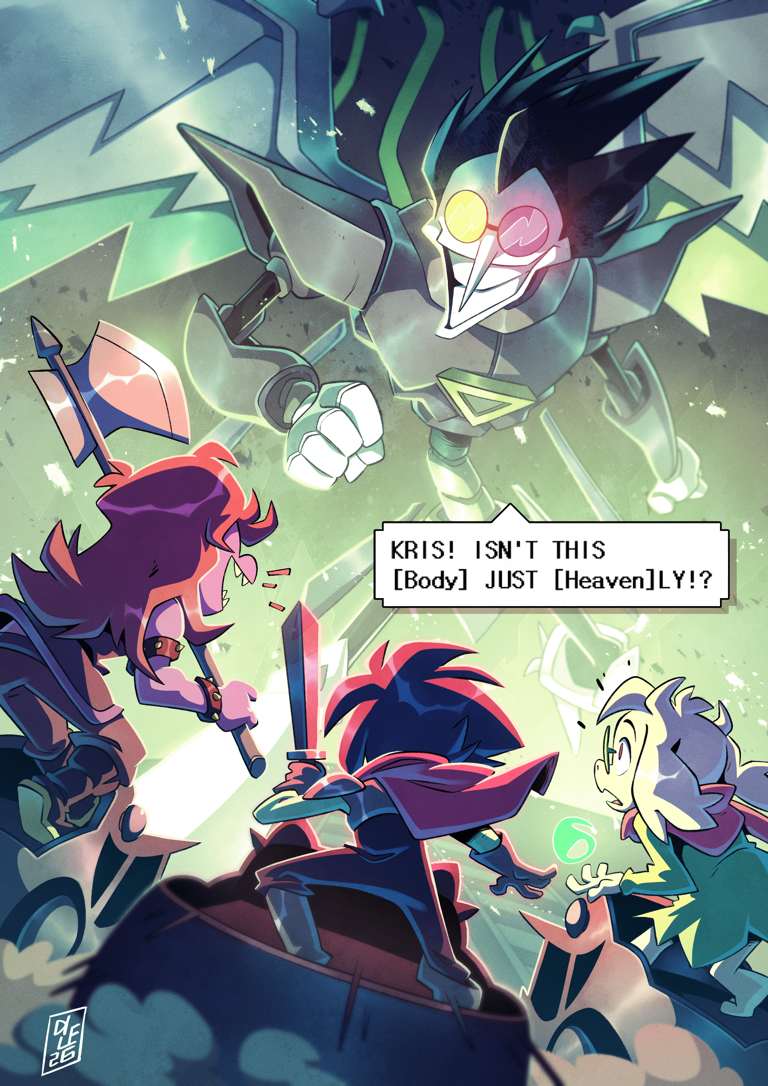 2480x3508 Spamton Neo fight fanart