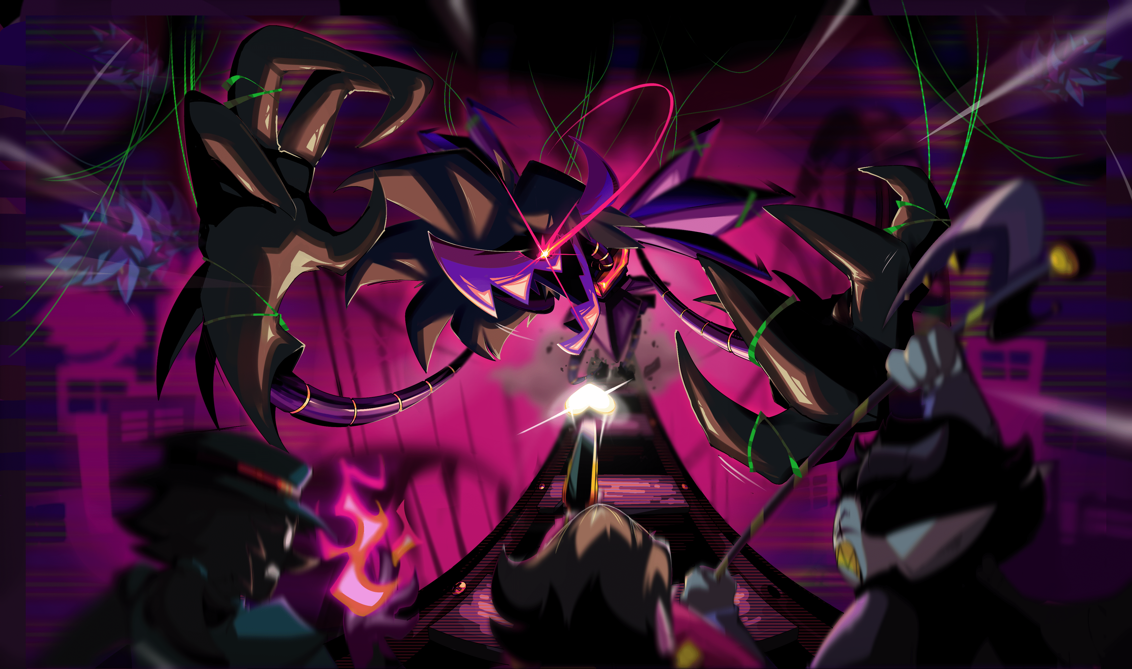 4400x2599 AU where Kris takes place in spamton's part (art, sprites done by me)