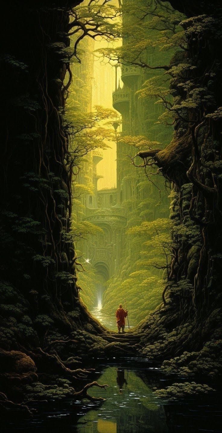 736x1436 80s fantasy wallpaper. Medieval phone wallpaper, Dark forest art fantasy woods, Fantasy landscapes