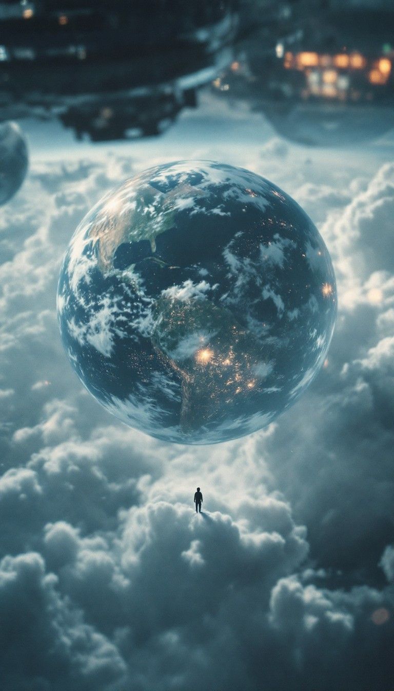 768x1344 Download Earth Beyond Clouds Image, Earth, Planet