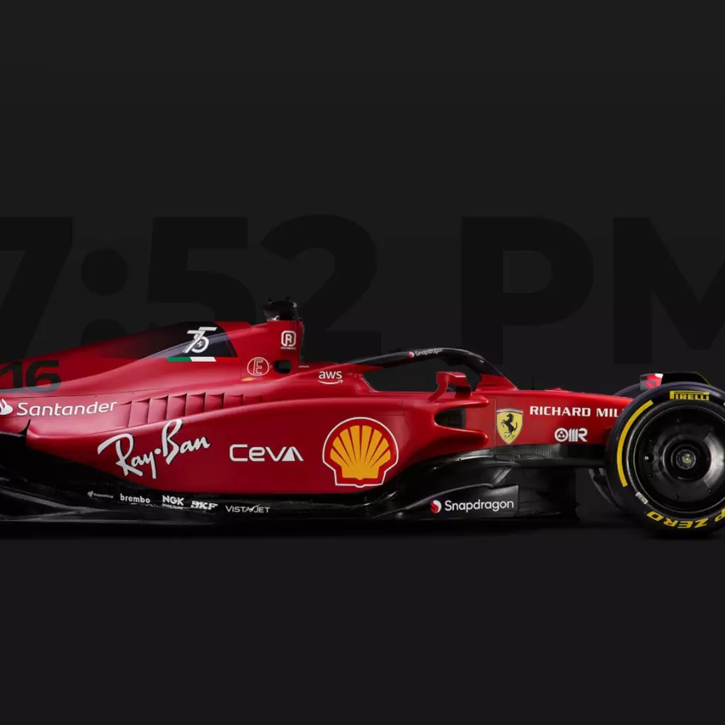 1024x1024 Live Wallpaper Ferrari F1 75 Clock Wallpaper (Side View) Version Download On