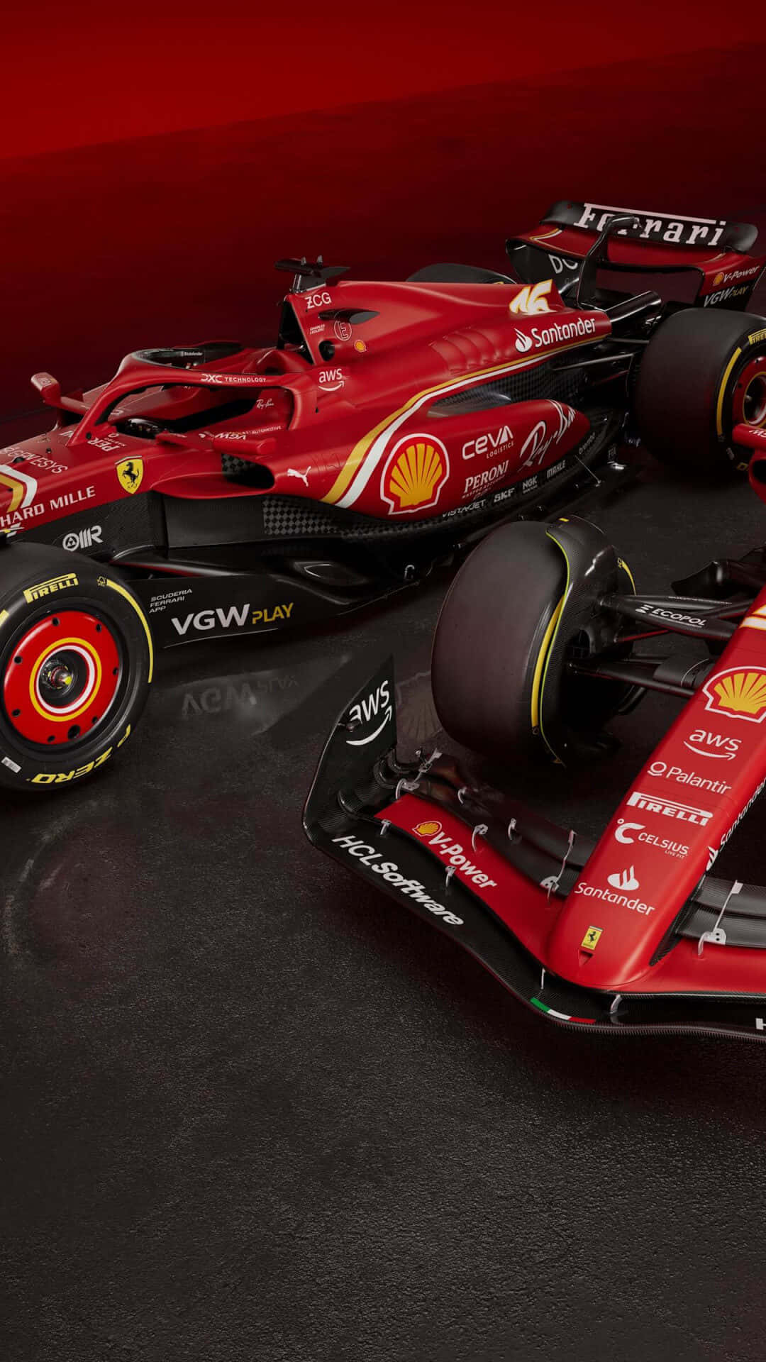 1080x1920 Download Ferrari F1 Race Car Red Backdrop Wallpaper