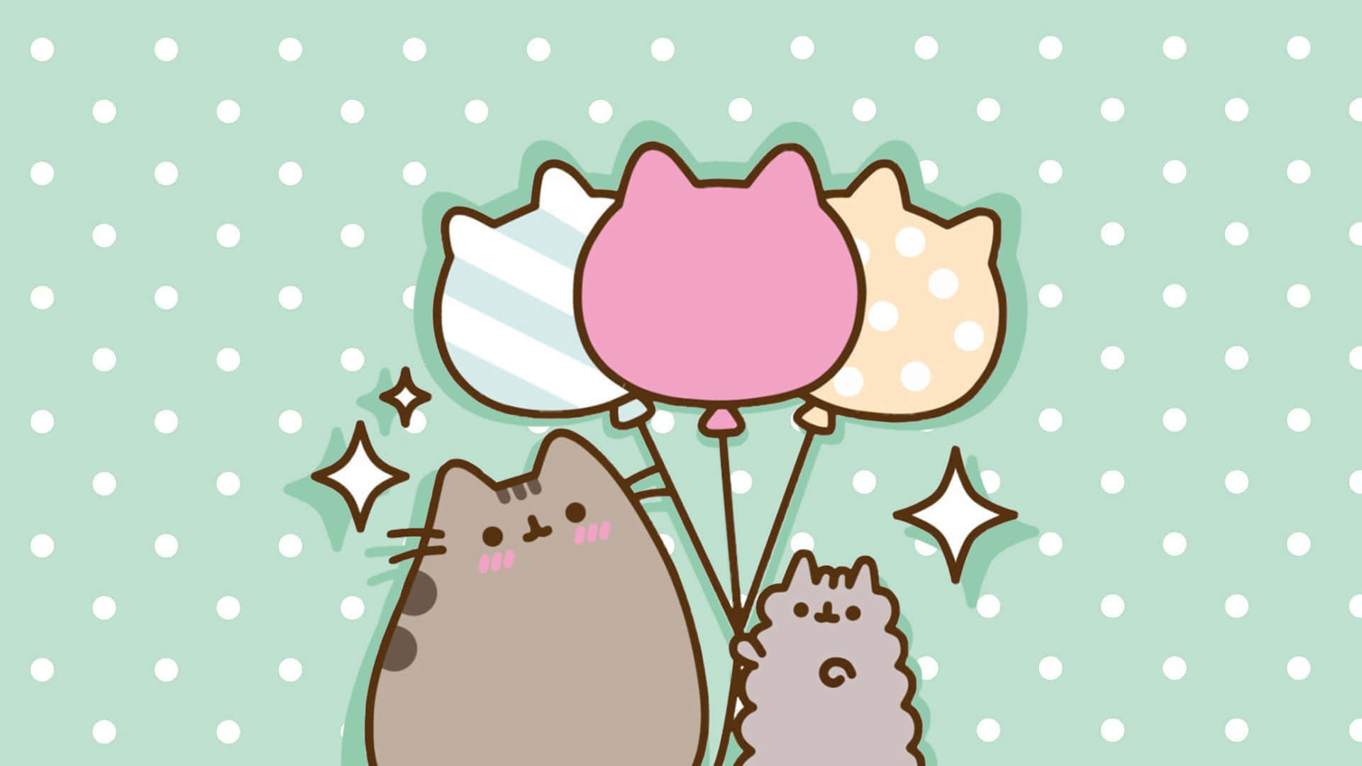 1920x1080 Download Pusheen Enjoys Playing on the PC! Wallpaper