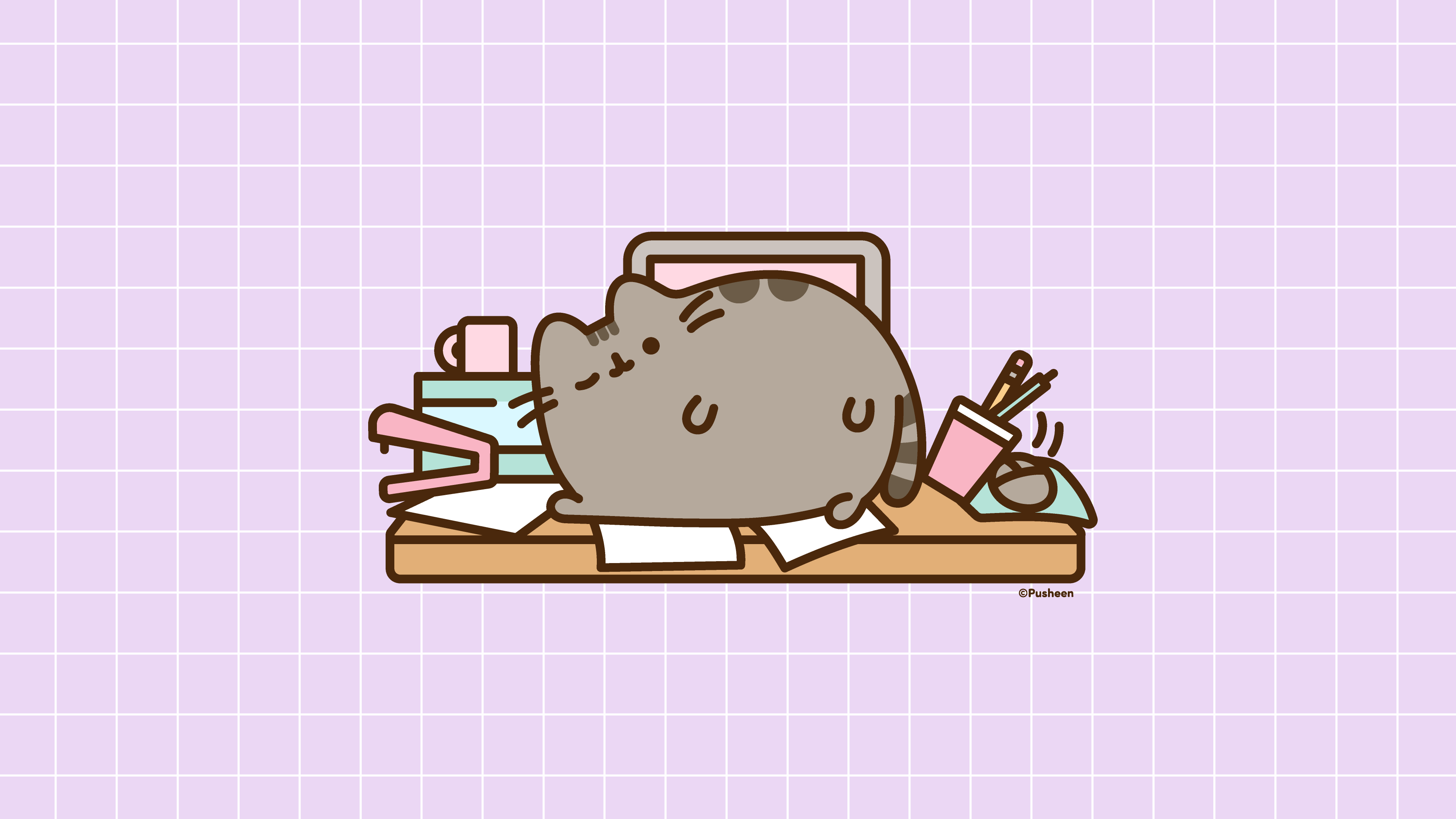 3840x2160 Pusheen Office Official Theme download and install on Windows