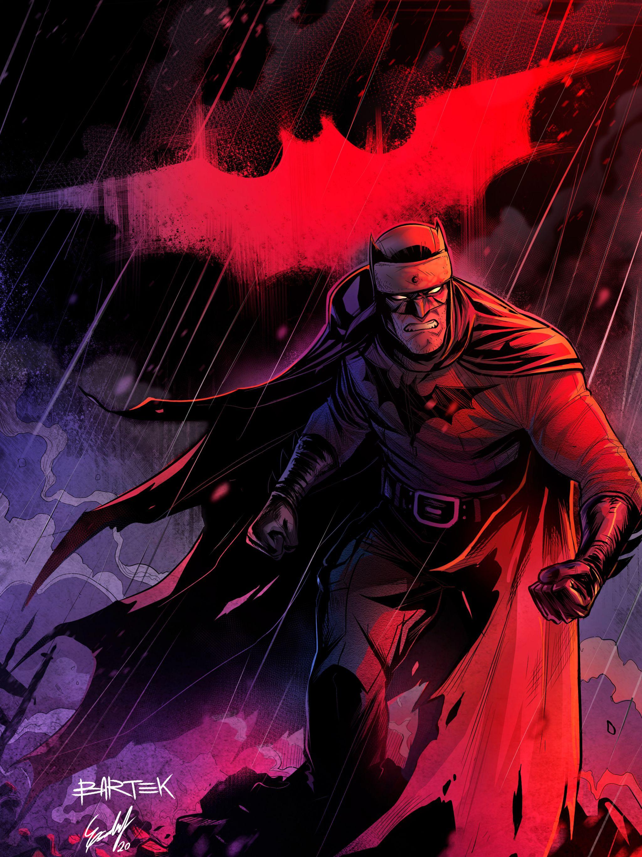 2048x2732 Red Batman DC 4K Art Wallpaper