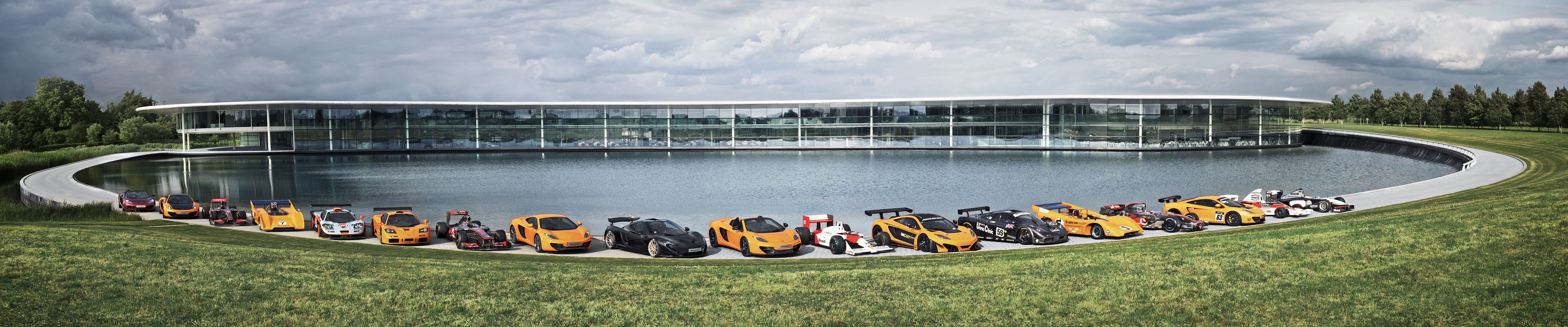5760x1200 McLaren Technology Centre, Car, McLaren MP4 12C, McLaren M1B, McLaren F McLaren F1 GTR, McLaren MP4 12C GT McLaren P McLaren Formula Triple Screen, Multiple Display Wallpaper HD / Desktop and