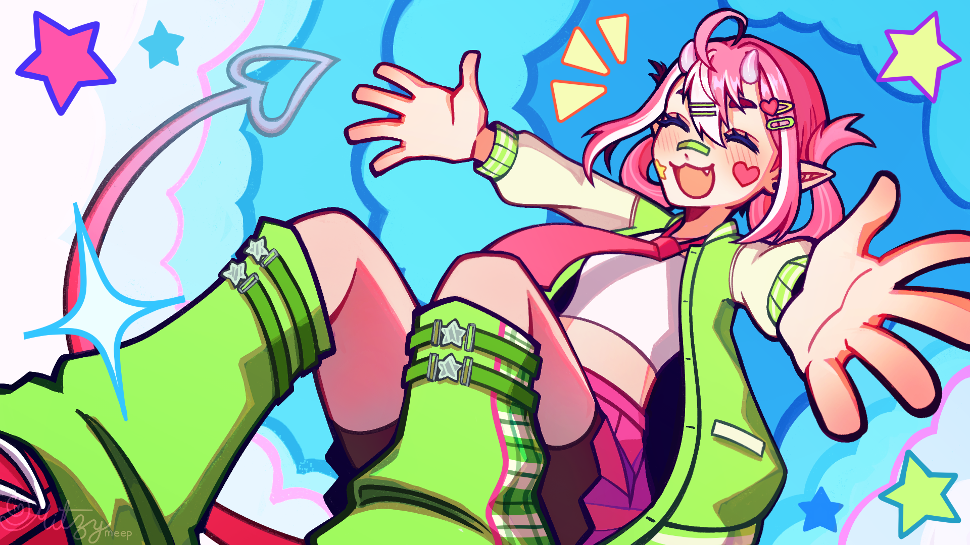 1920x1080 Chibidoki [FANART] by MitzyMeep on Newgrounds
