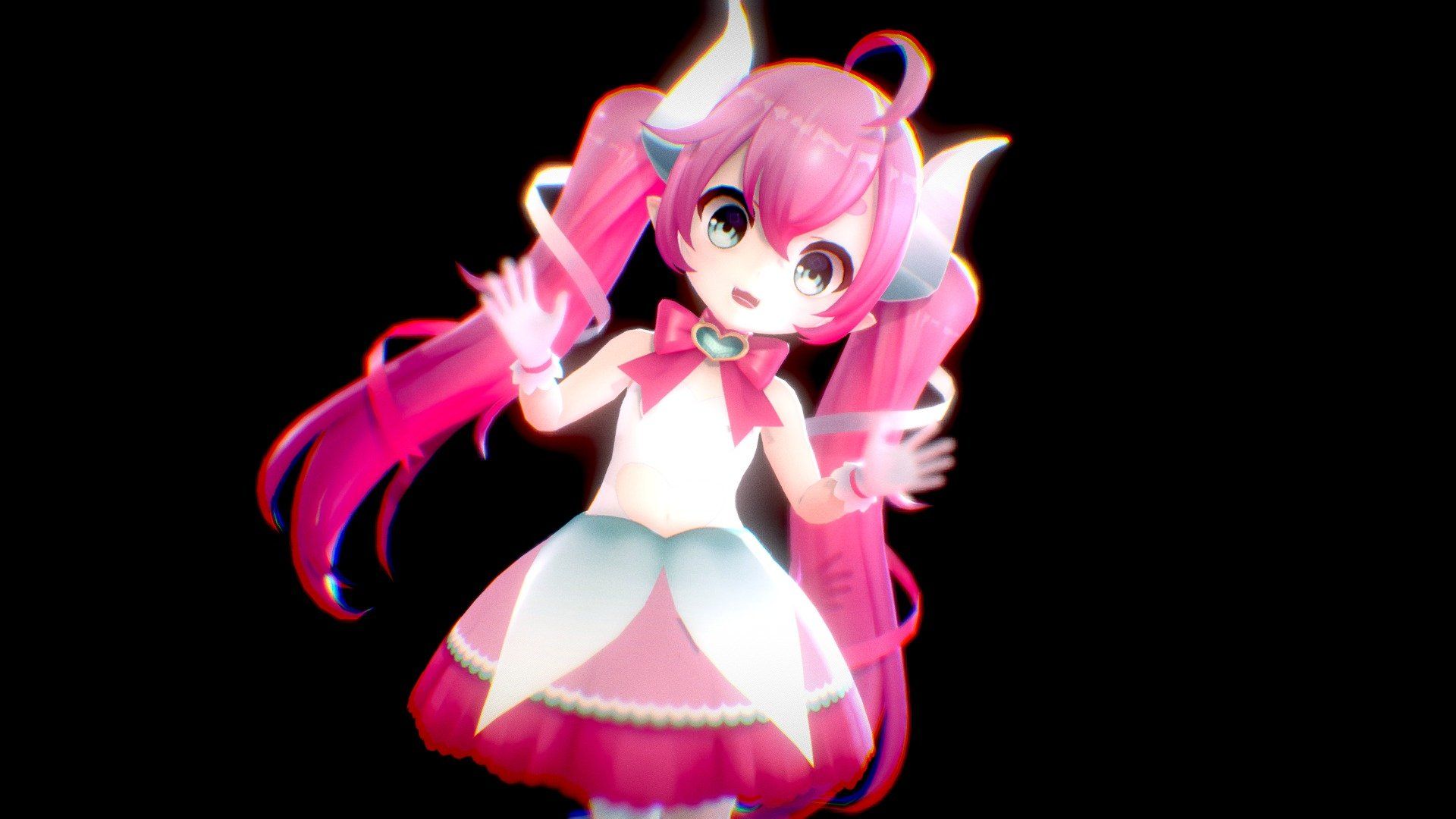 1920x1080 Chibi Doki Character 3D Model Game Ready