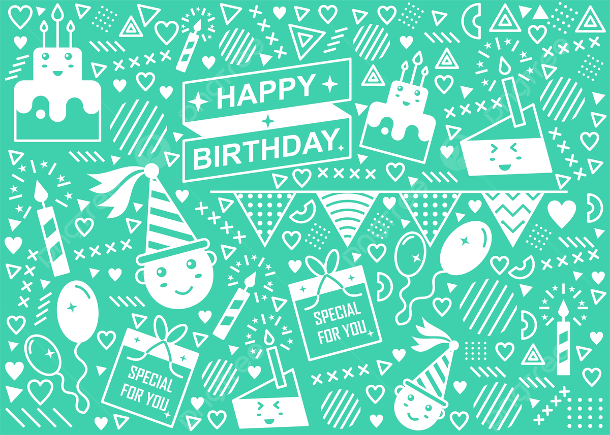 1200x857 Creative Green Birthday Doodle Design Background, Birthday Pattern Background, Birthday Doodle, Birthday Doodle Background Background Image And Wallpaper for Free Download