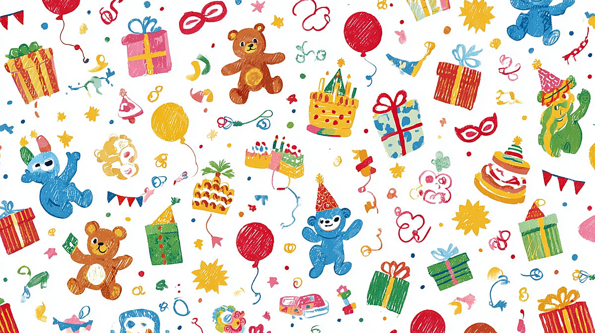 1200x673 Seamless Pattern With Happy Birthday Doodles, Wallpaper, Birthday, Party Background Image And Wallpaper for Free Download