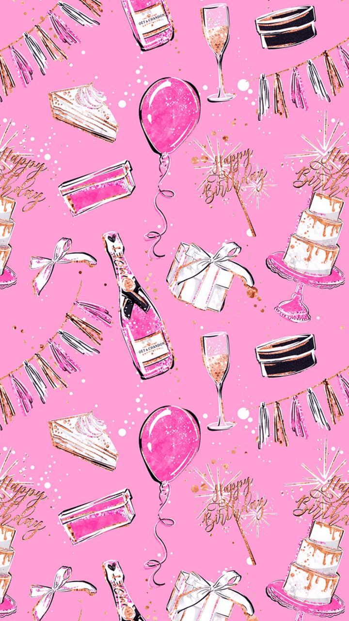 720x1280 Birthday Aesthetic Wallpaper Download. Pink party wallpaper, Cute party wallpaper, Birthday screensaver wallpaper