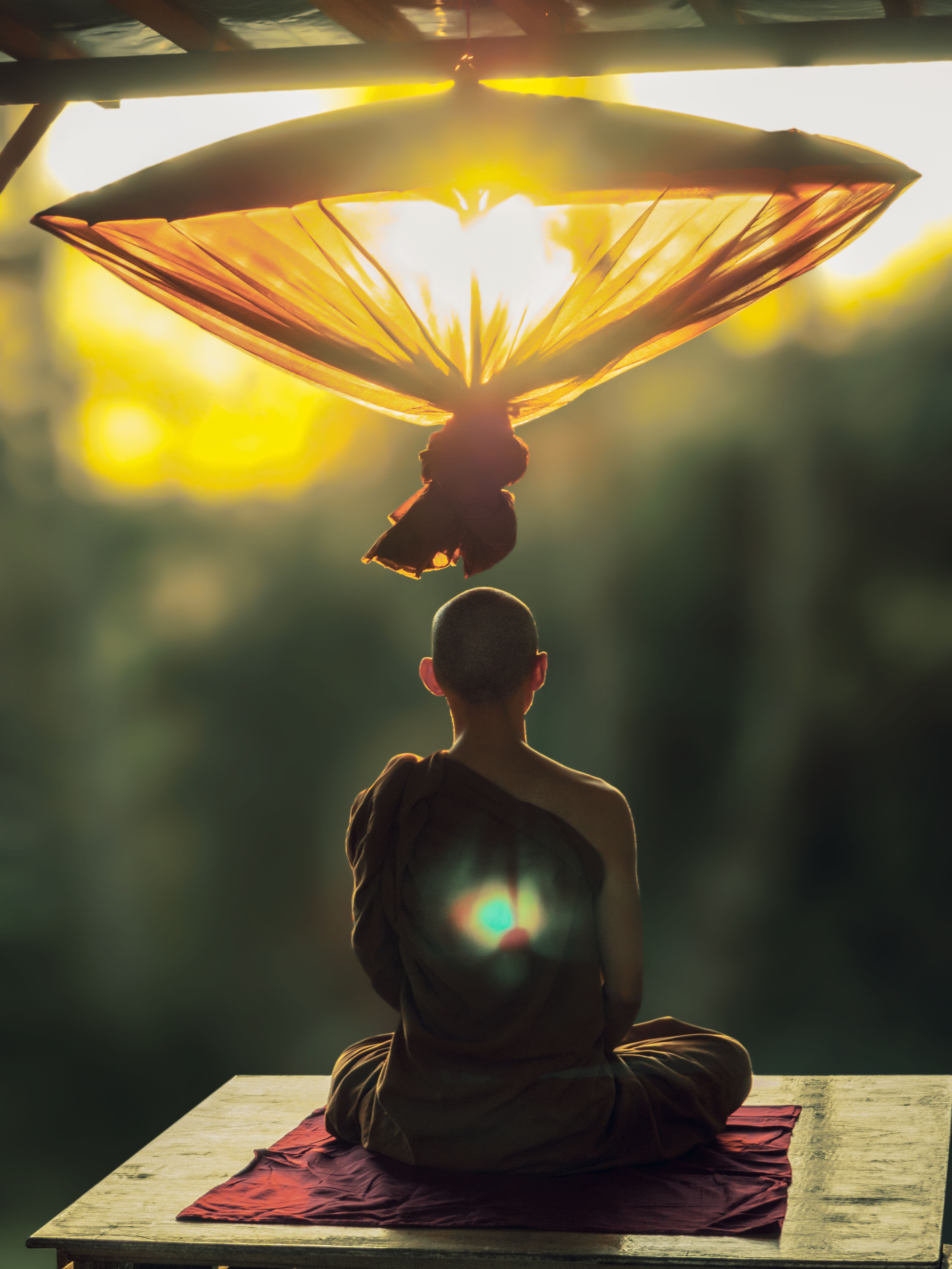 3456x4608 Monk Meditation Wallpaper