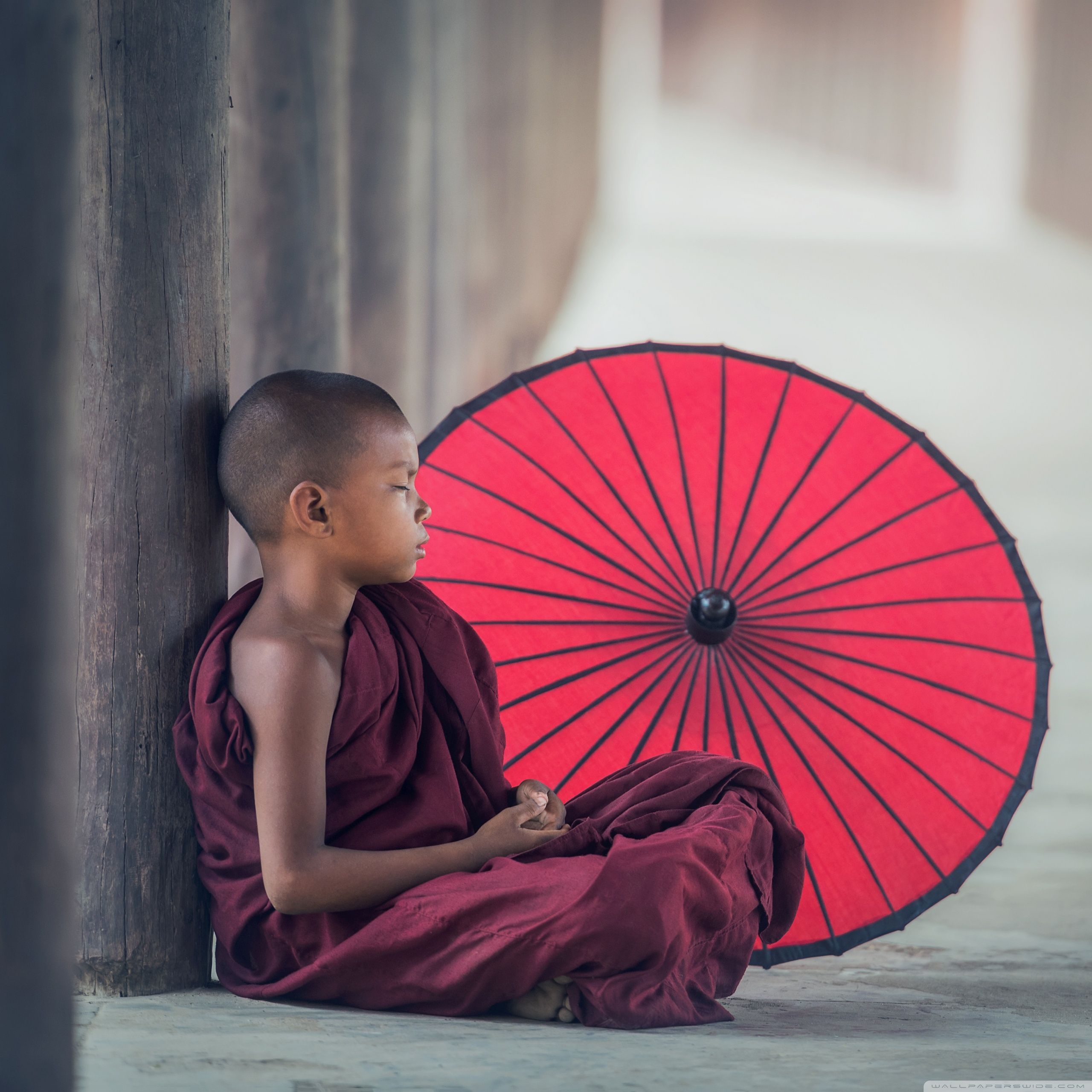 2560x2560 Young Buddhist Monk Meditating 4K UHD Wallpaper for UltraHD Desktop and TV : Widescreen and UltraWide Display : Dual Monitor : Smartphone and Tablet Devices