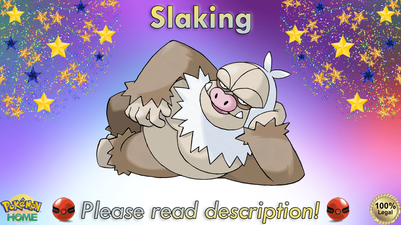 1600x900 ✨Akiyama's Slaking EVENT 6IV✨Pokémon BD SP Scarlet Violet HOME