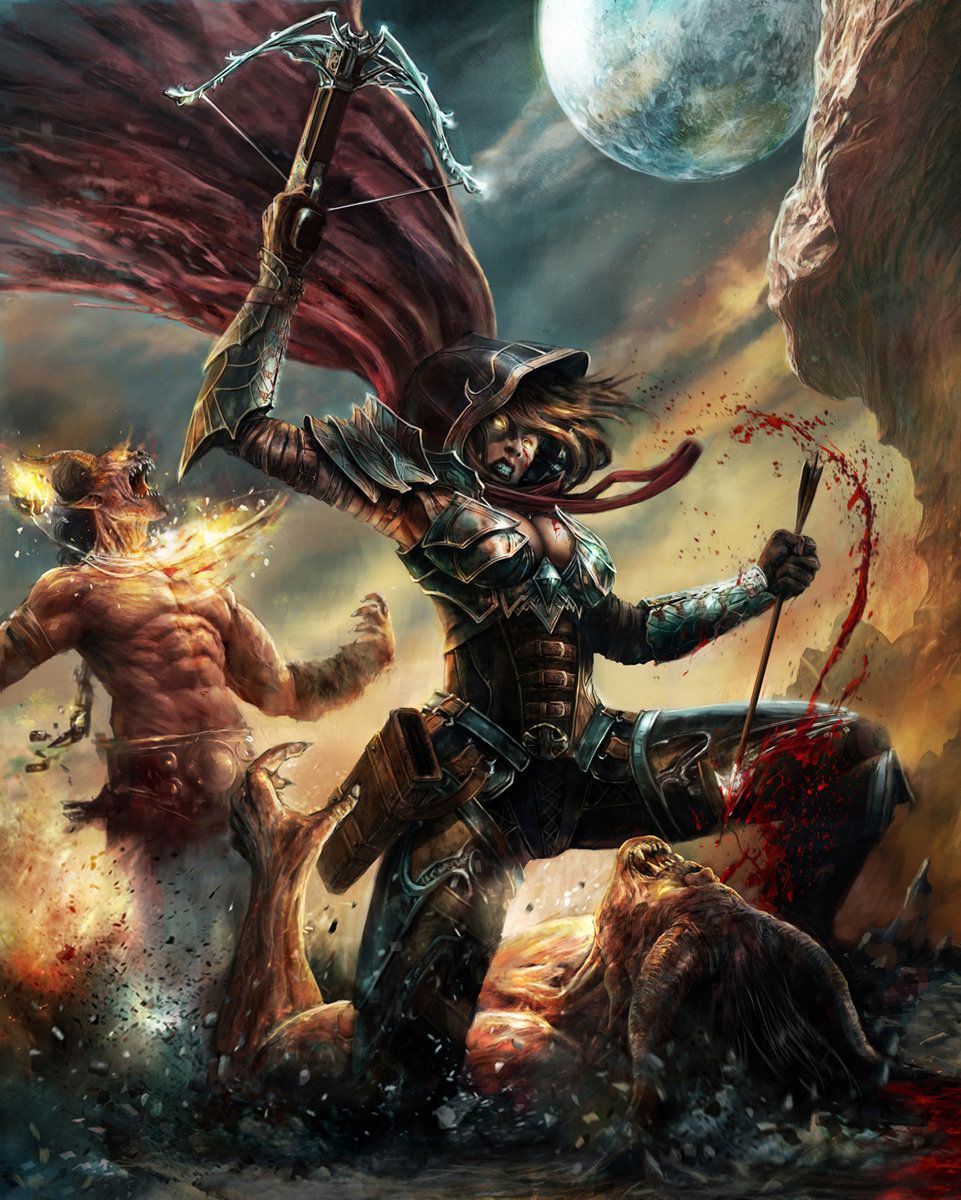 961x1200 cyril terpent Hunter / Diablo 3 fan art