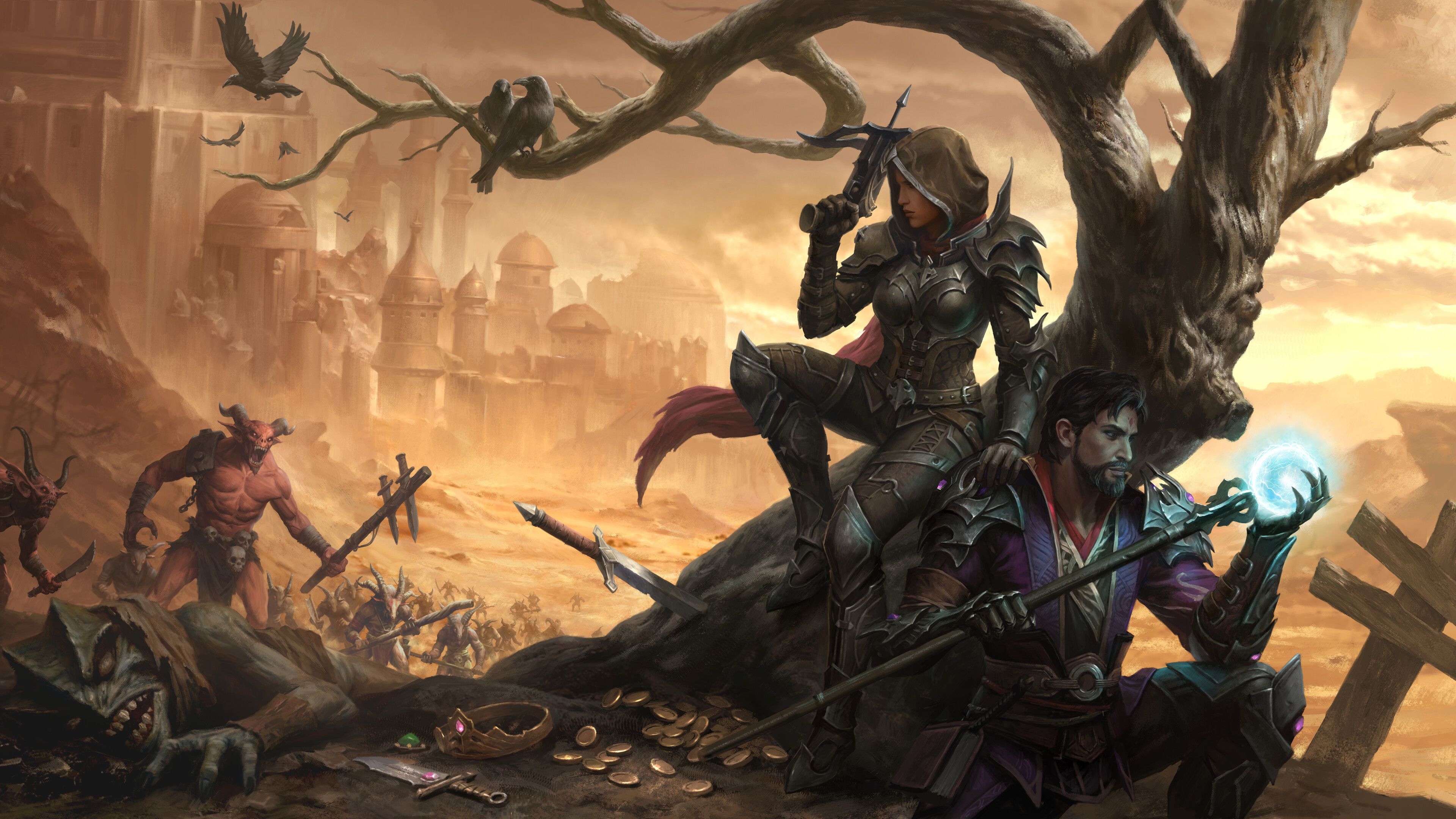 3840x2160 Diablo Immortal Demon Hunter Wizard Wallpaper 4K 8K HD PC h