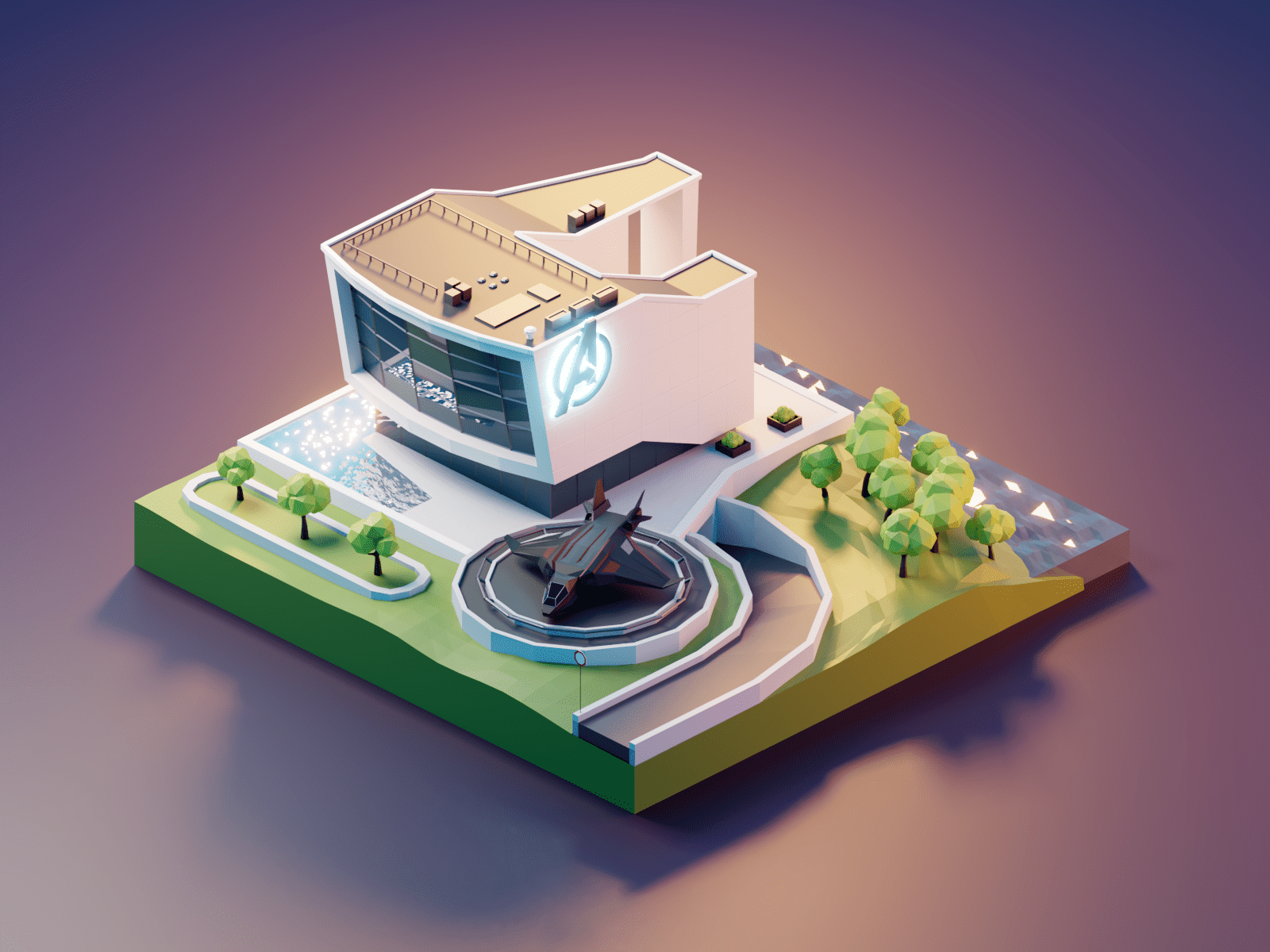 1600x1200 Avengers Headquarters by Roman Klčo on Dribbble