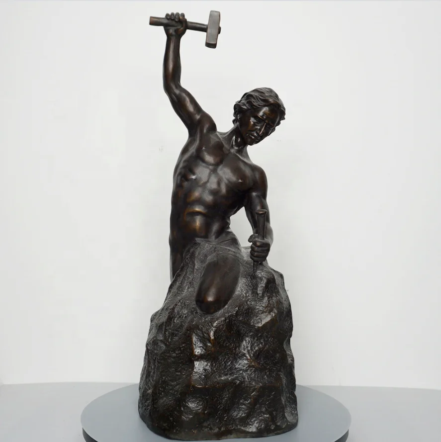 887x889 Bronze Self Made Strong Man Figure Statue Sculpture Product on