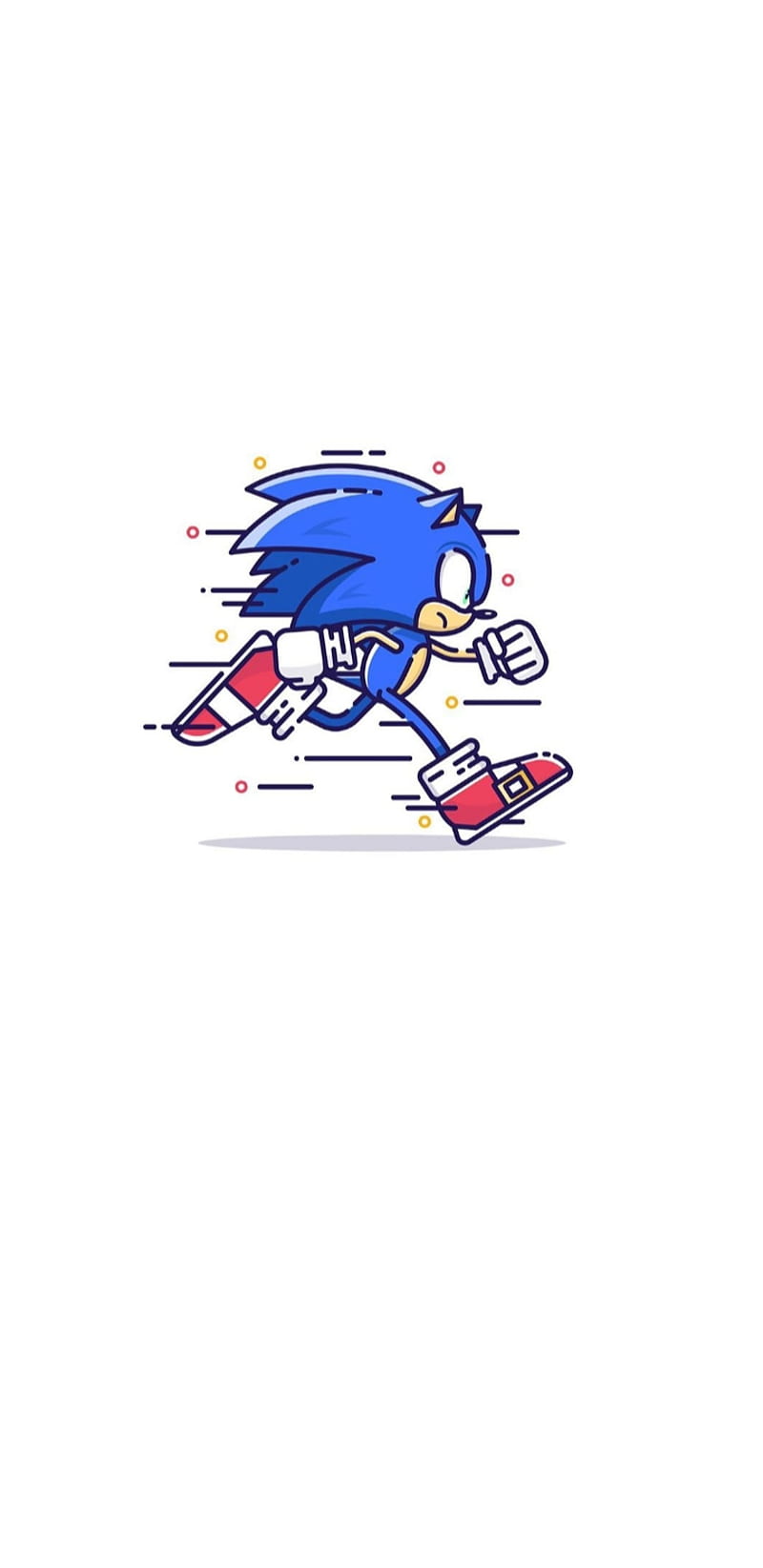 800x1644 Sonic, art, blue, cartoon, cool, funny, minimalist, white, HD phone wallpaper
