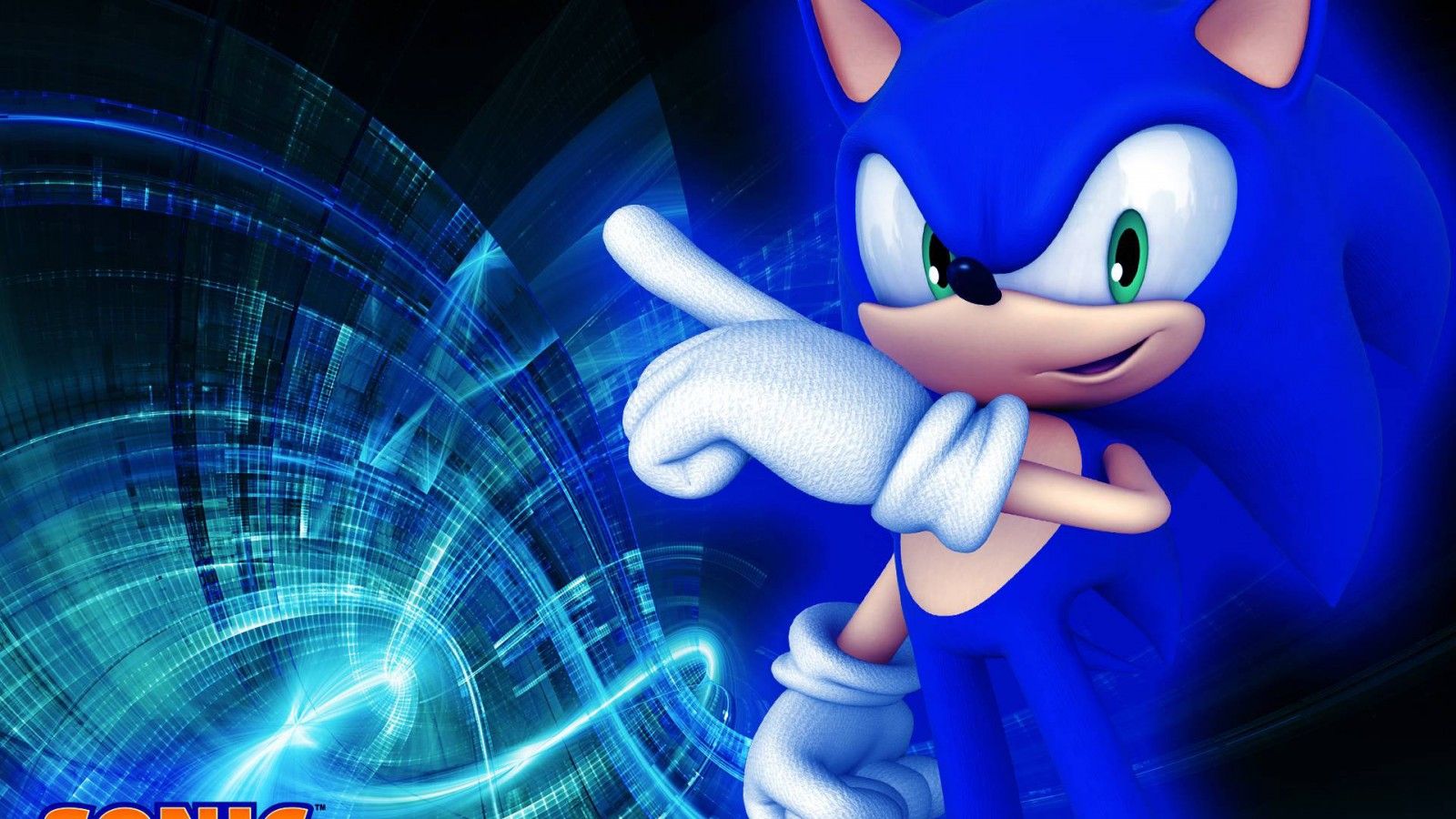 1600x900 Sonic The Hedgehog In Blue Swirl Background HD Sonic Wallpaper