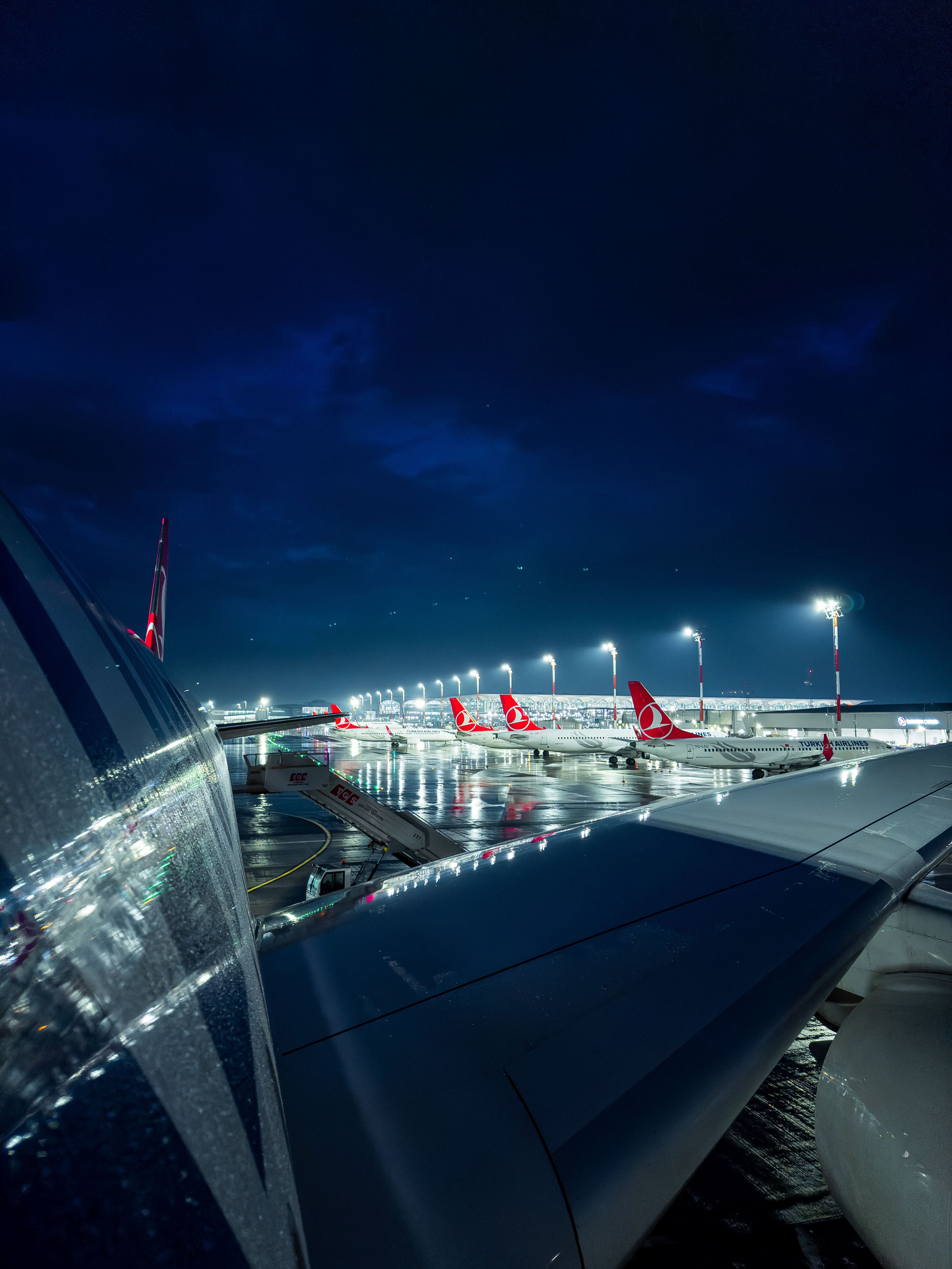 6048x8064 Lufthansa Passenger Jets at an Airport at Night · Free