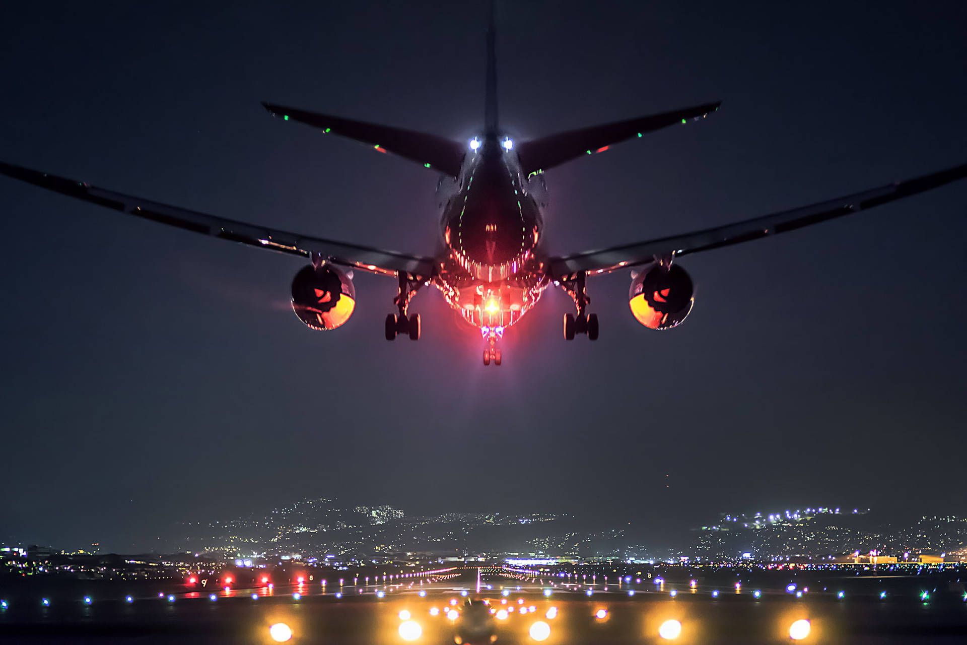 1920x1280 Airplane Night Wallpaper