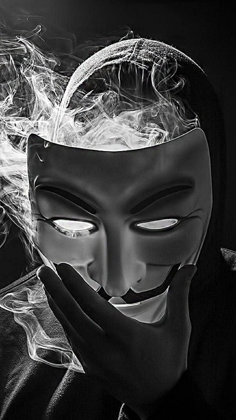 800x1422 Anonymous, black, white, HD phone wallpaper