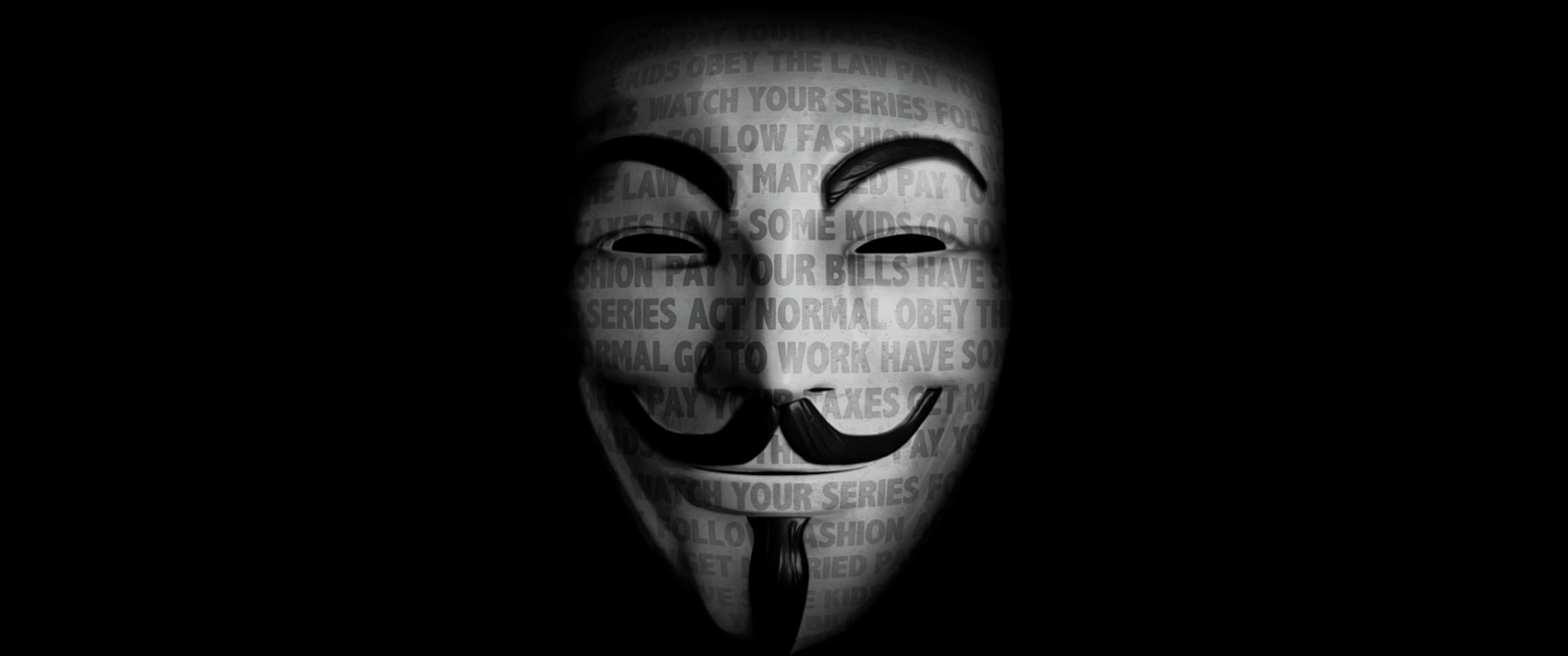 3440x1440 Anonymous Wallpaper 4K, 8K, Hacker, Mask, 5K