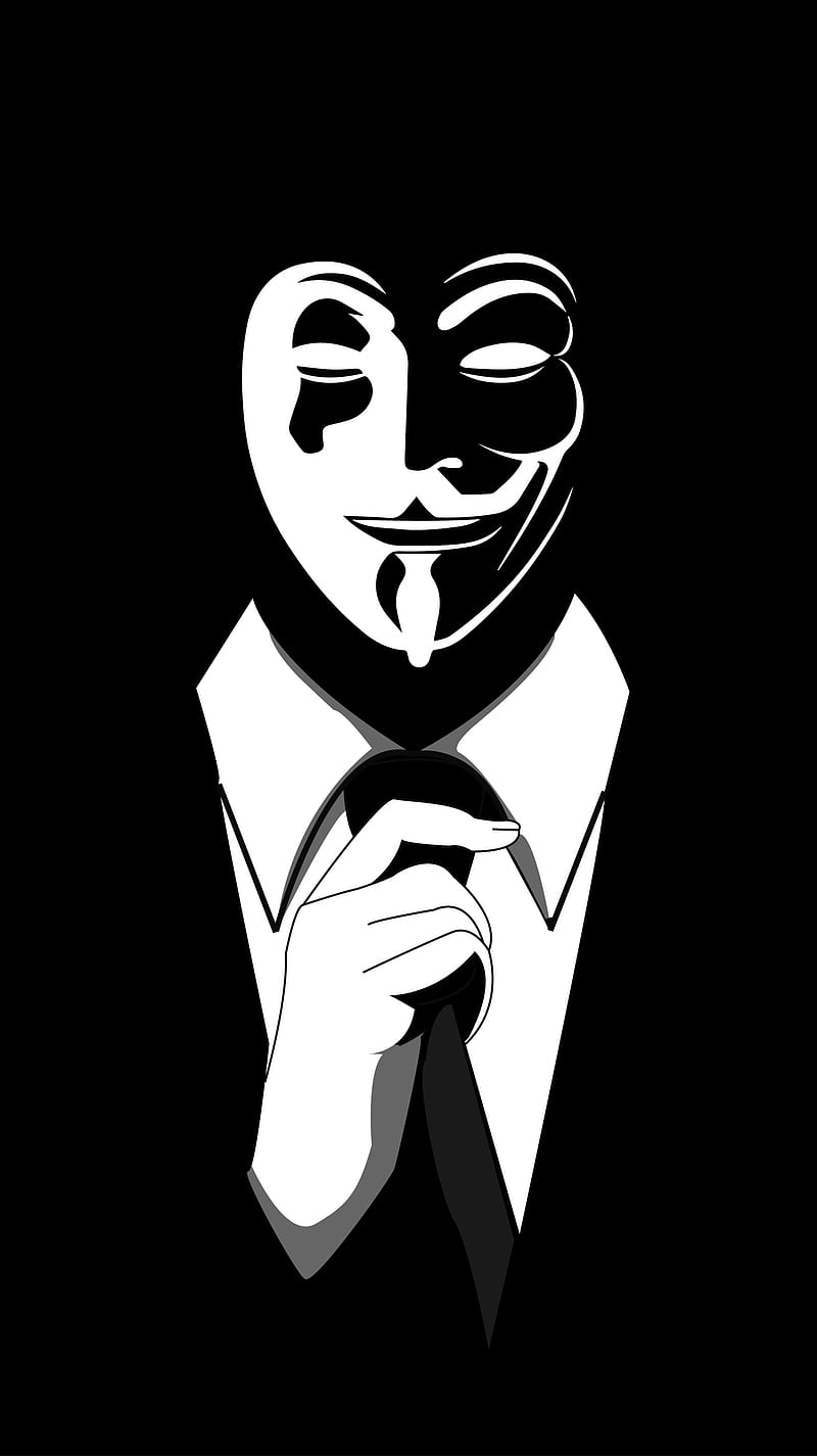 800x1425 Anonymous, black, suit, white, HD phone wallpaper