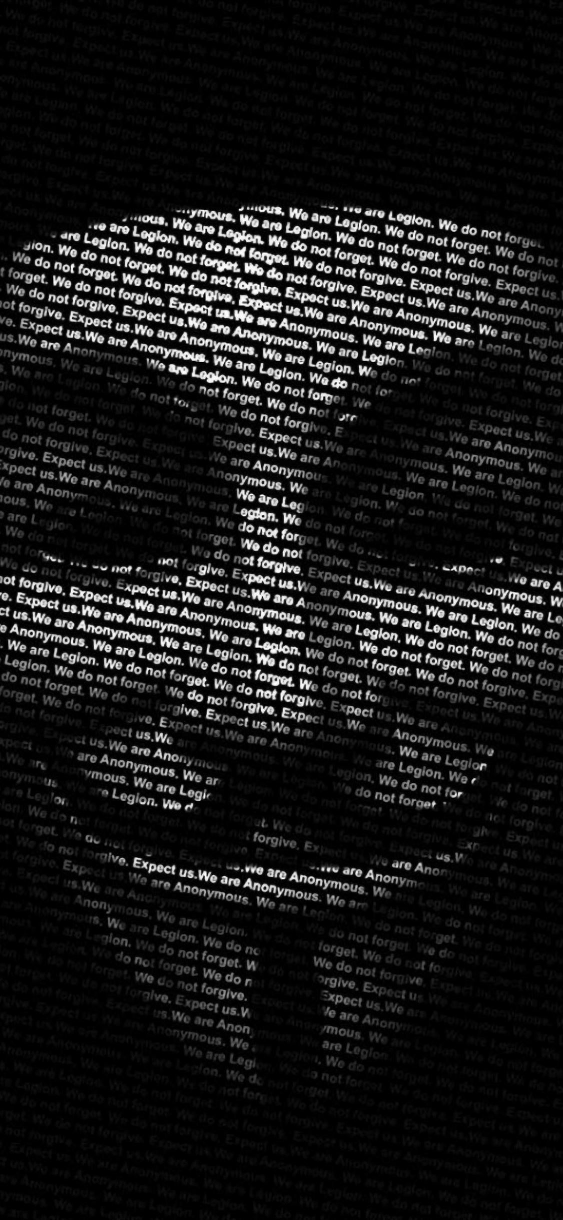 1125x2436 Anonymous Mask Black iPhone Wallpaper Free Download