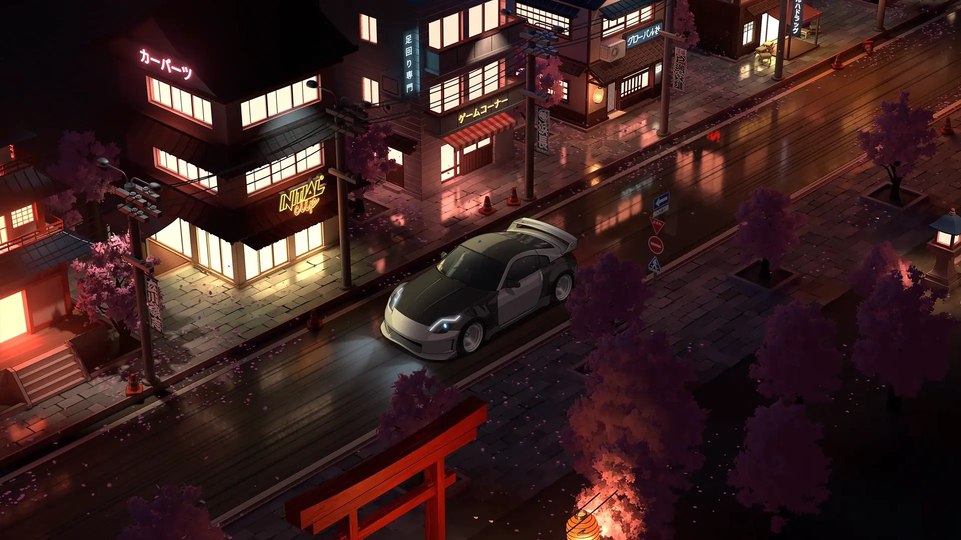 1920x1080 Nissan 350Z Japanese Night Streets Live Wallpaper in 4K
