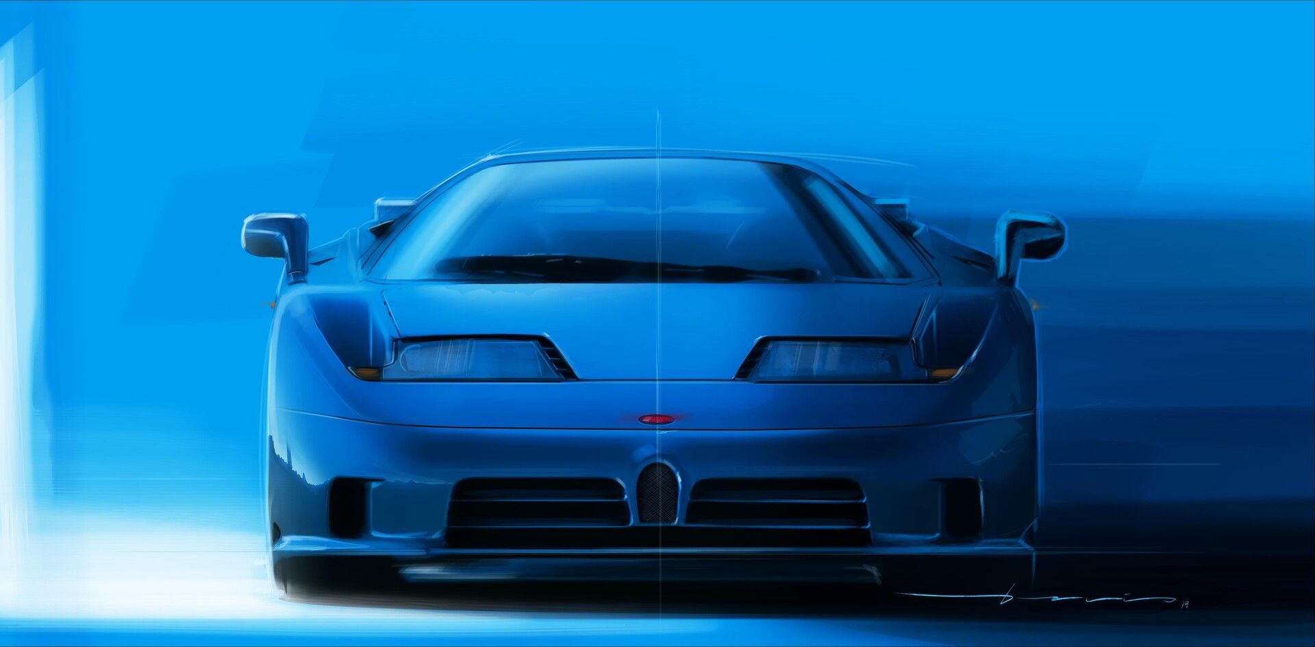 1920x945 Bugatti EB110 (digital painting)