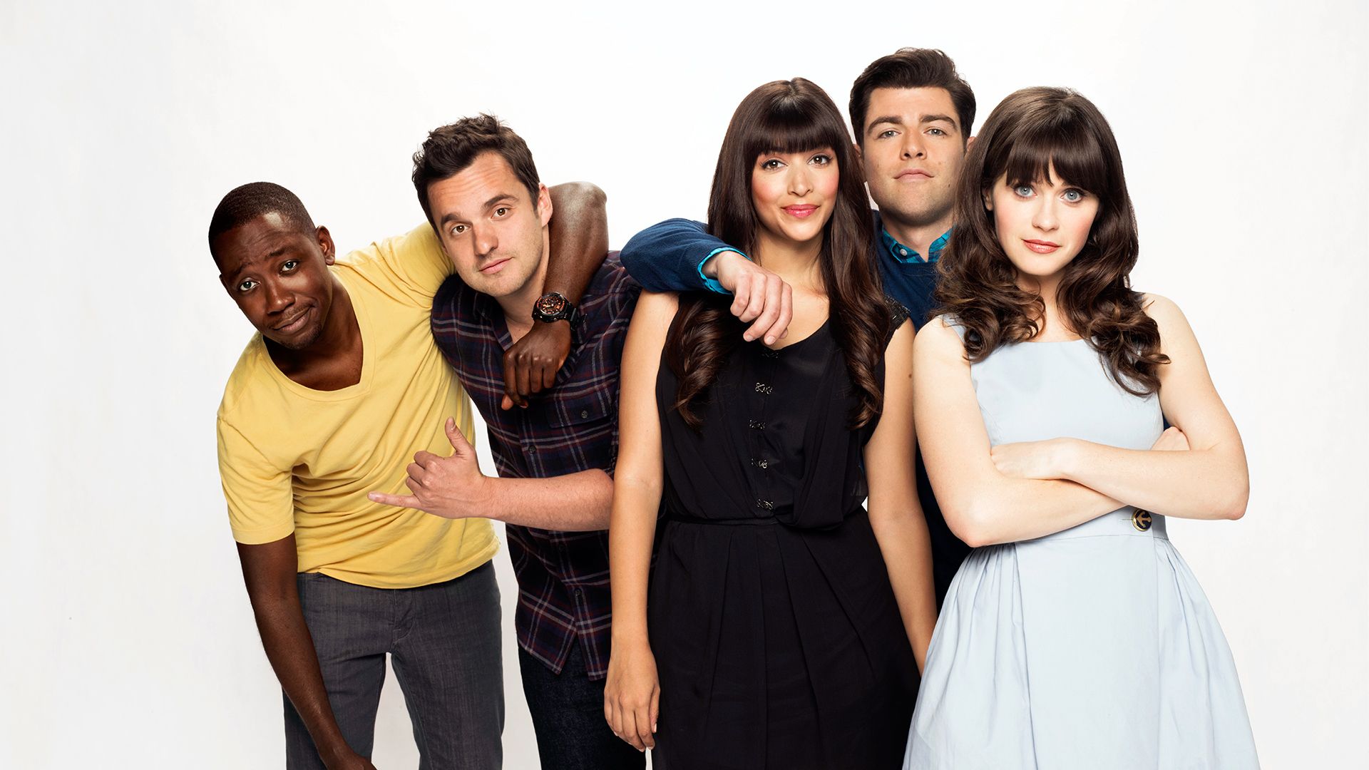 1920x1080 Desktop wallpaper: Hannah Simone, Tv Show, New Girl, Cece Parekh, Jake Johnson, Jessica Day, Lamorne Morris, Max Greenfield, Nick Miller, Schmidt (New Girl), Winston Bishop, Zooey Deschanel 4K free download